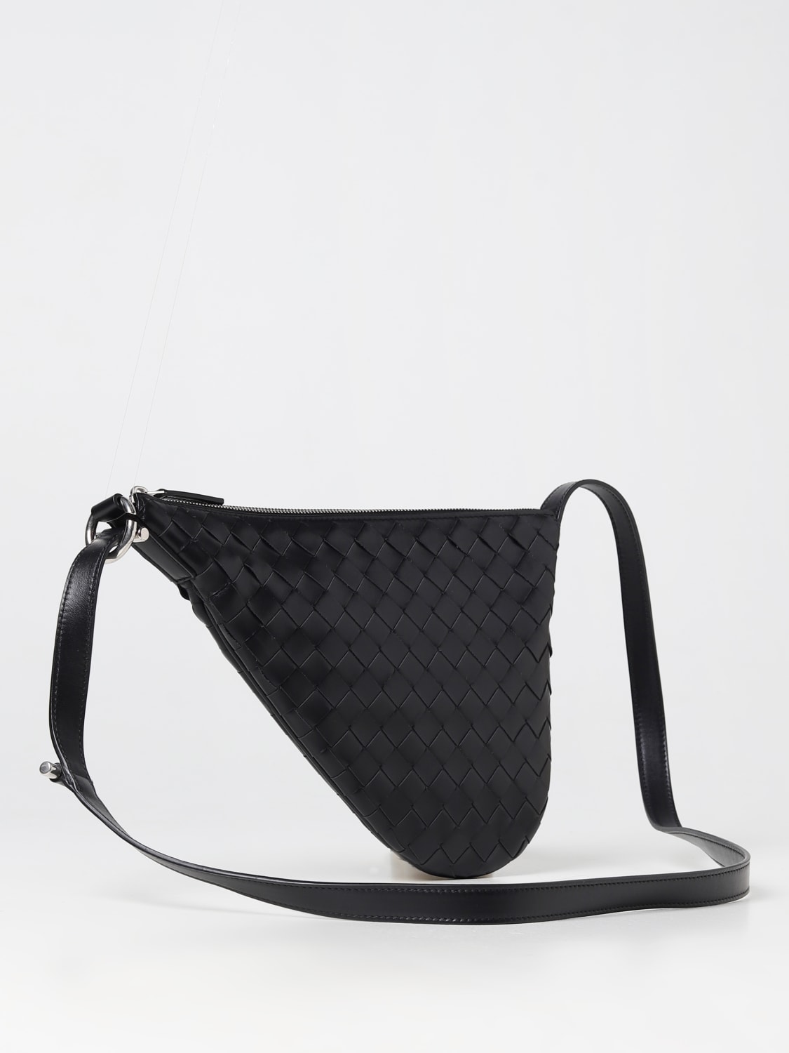 BOTTEGA VENETA: Virgule bag in woven leather - Black BOTTEGA VENETA: Virgule bag in woven leather - Black