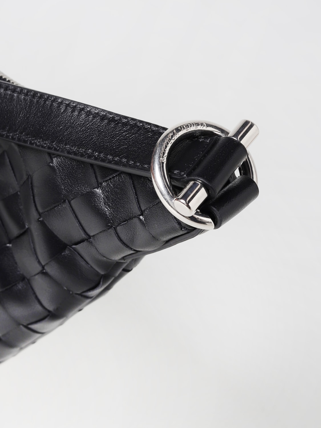 BOTTEGA VENETA: Virgule bag in woven leather - Black BOTTEGA VENETA: Virgule bag in woven leather - Black