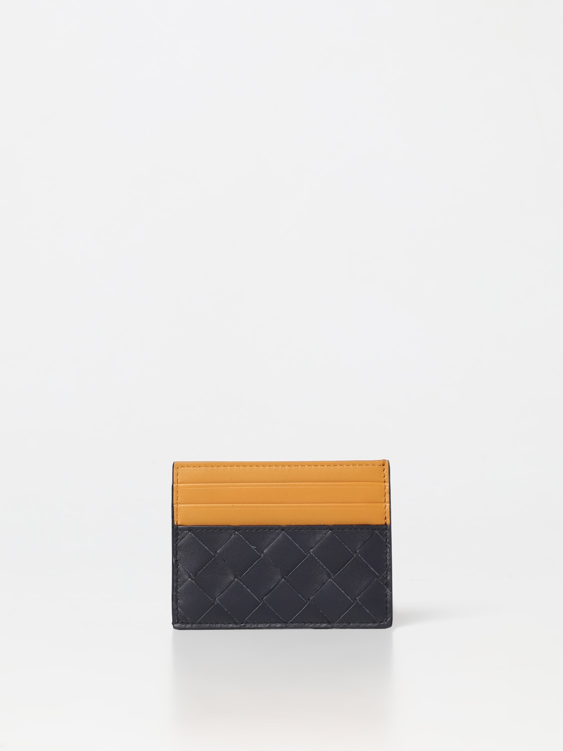 BOTTEGA VENETA WALLET: Bottega Veneta credit card holder in woven leather, Blue - Img 2