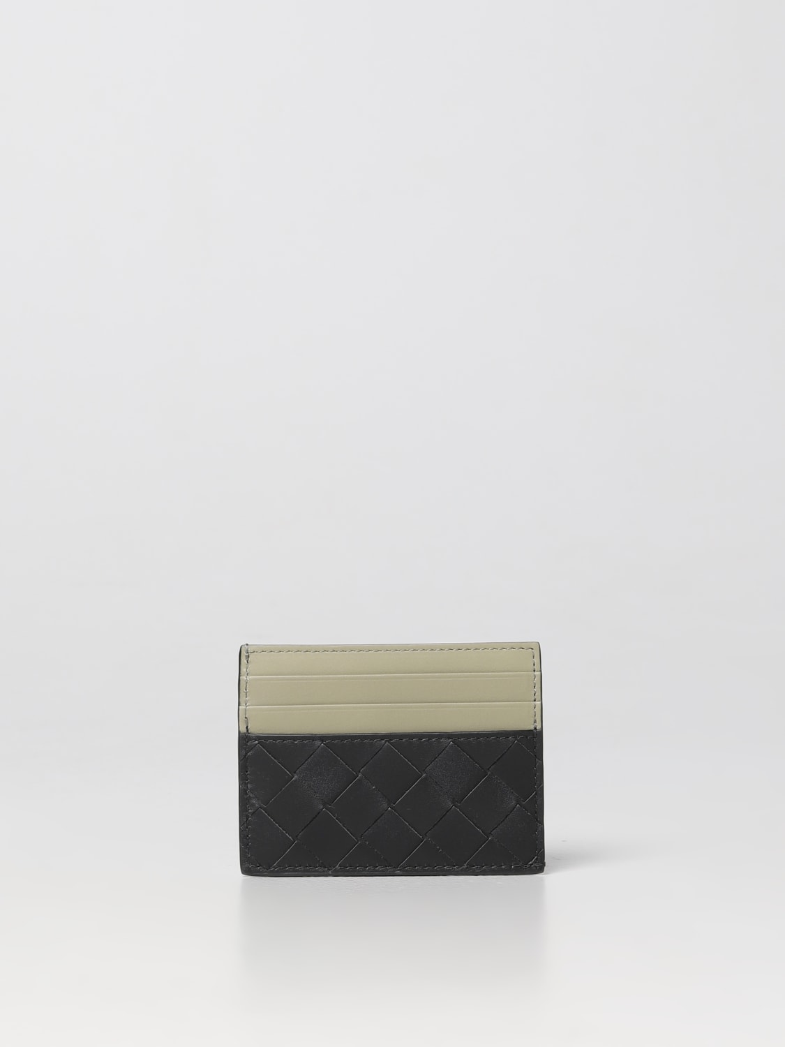 BOTTEGA VENETA WALLET: Bottega Veneta credit card holder in woven leather, Forest Green - Img 2
