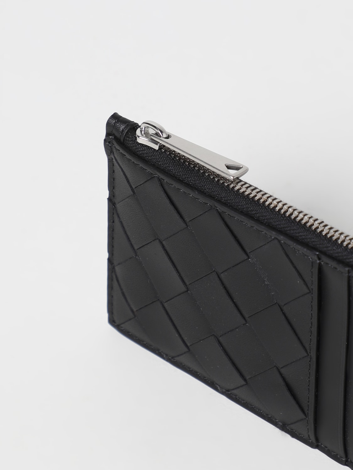 BOTTEGA VENETA WALLET: Bottega Veneta credit card holder in woven nappa, Black - Img 3