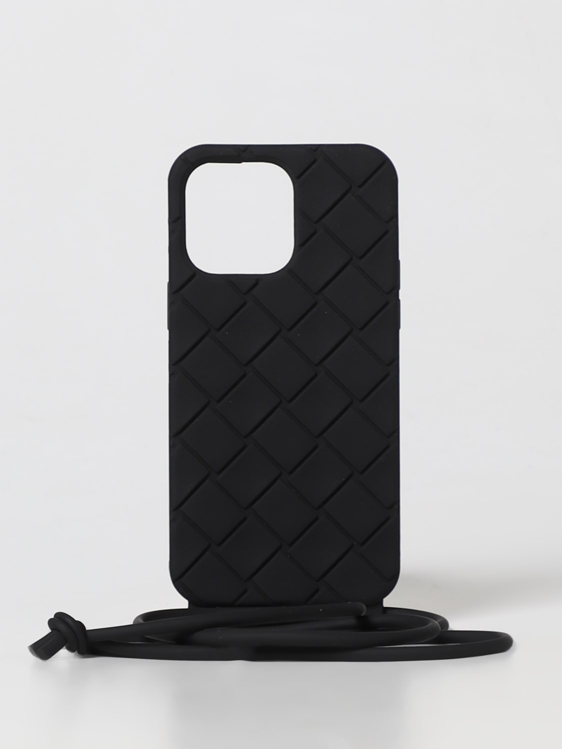 BOTTEGA VENETA TECH ACCESSORIES: Bottega Veneta Cover for Iphone 14 Pro Max in silicone, Black - Img 1