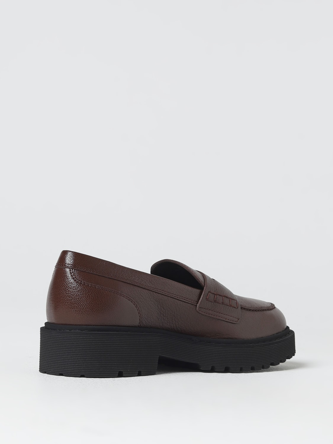 HOGAN LOAFERS: Hogan moccasins in grained leather, Brown - Img 3