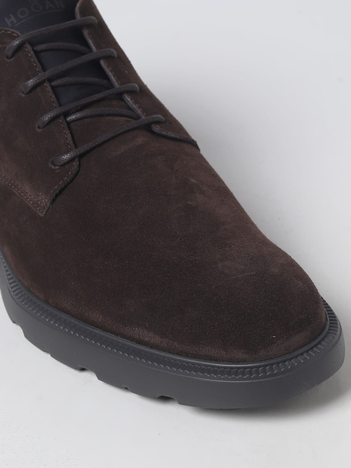 Hogan Outlet: H600 ankle boots in suede - Dark | Hogan chukka boots  HXM6000EL60R14 online at GIGLIO.COM