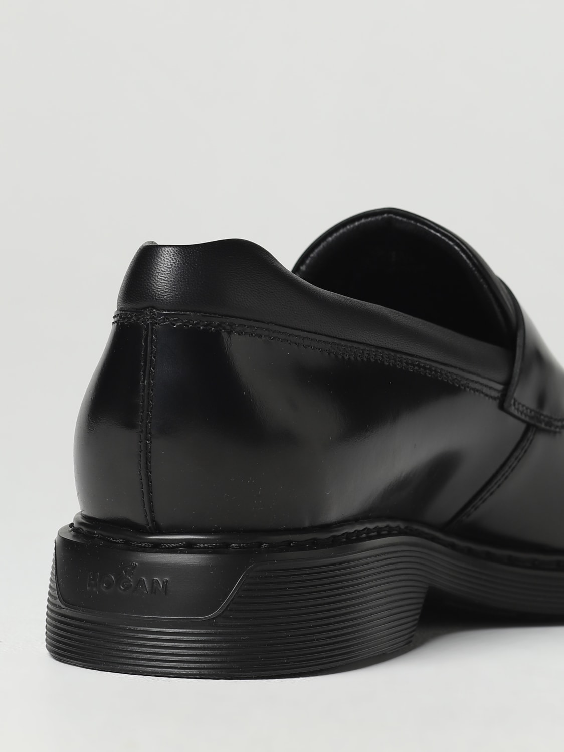 HOGAN LOAFERS: Hogan H576 moccasins in brushed leather, Black - Img 3