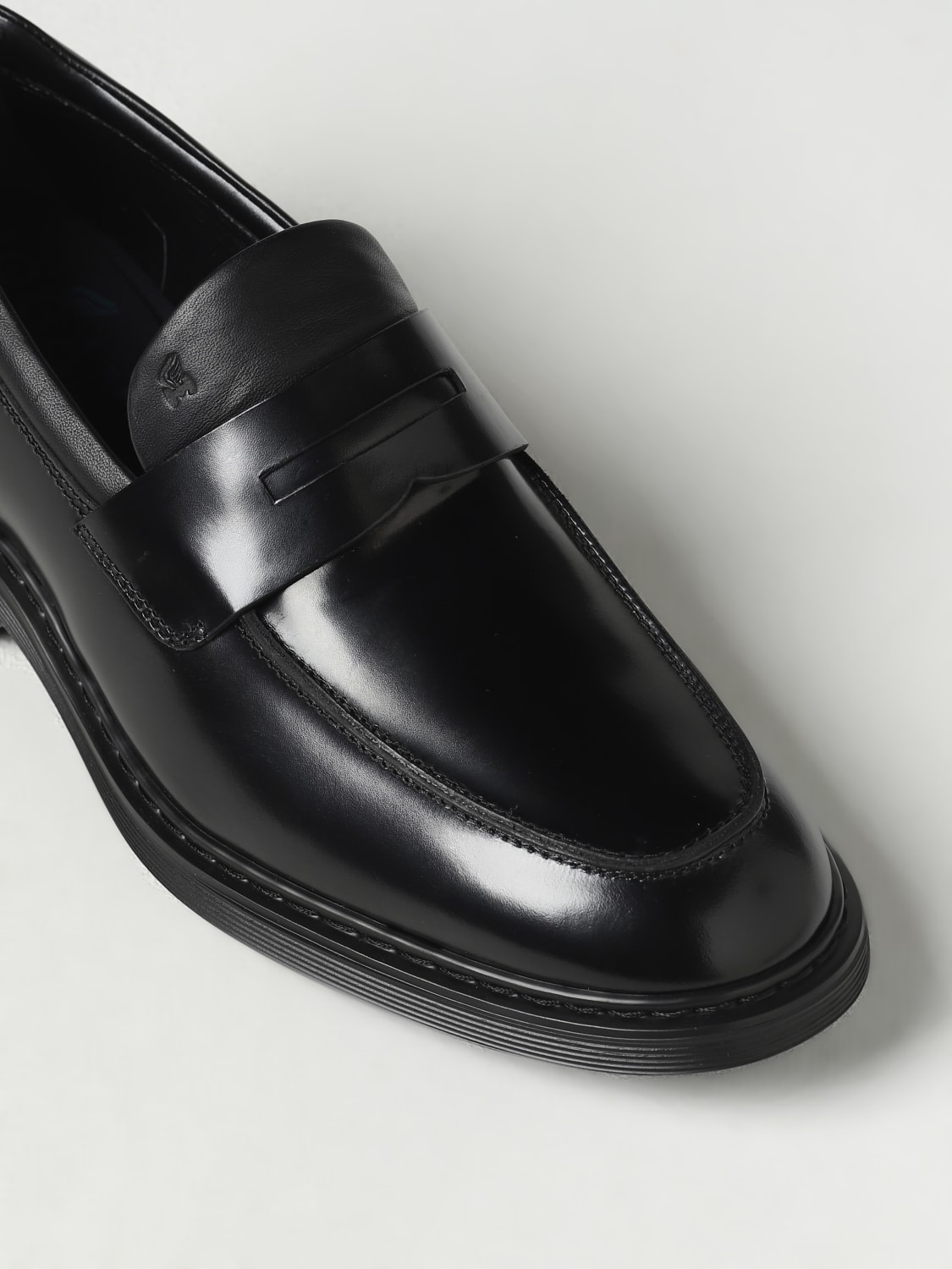 HOGAN LOAFERS: Hogan H576 moccasins in brushed leather, Black - Img 4