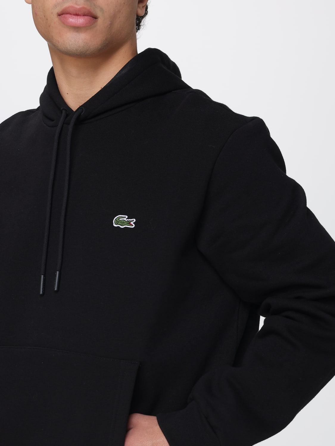 LACOSTE FELPA: Felpa Lacoste in cotone organico con patch, Antracite - Img 3