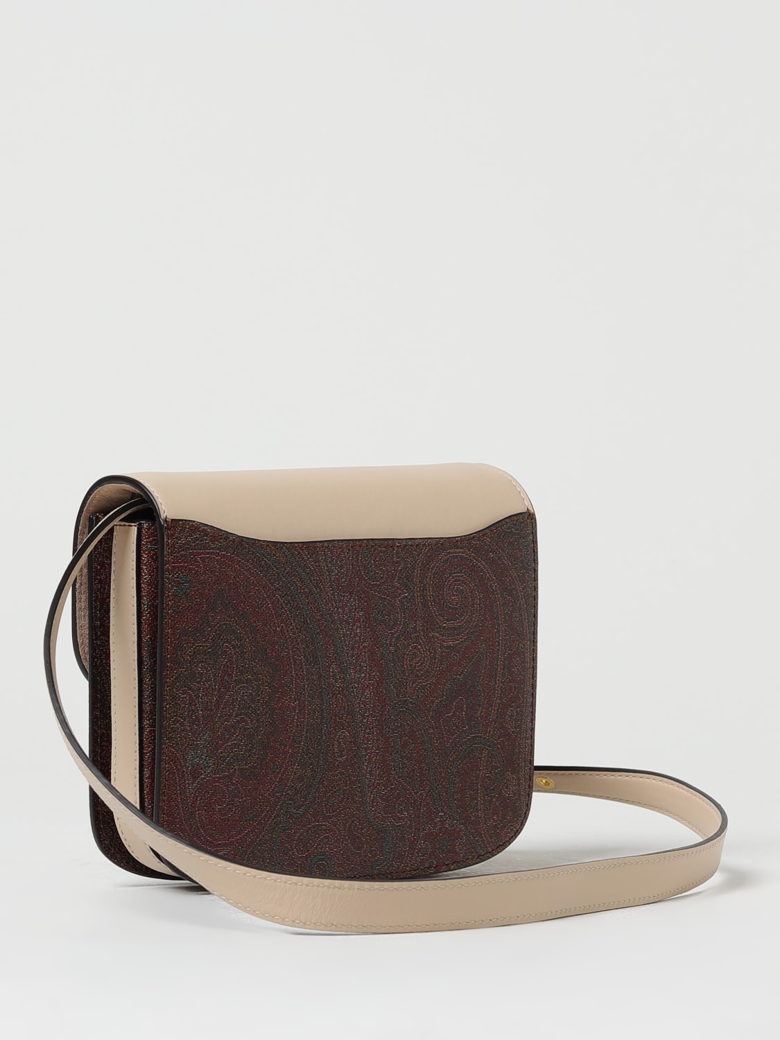 ETRO BORSA MINI: Borsa Essential Etro in cotone spalmato e pelle, Beige - Img 2