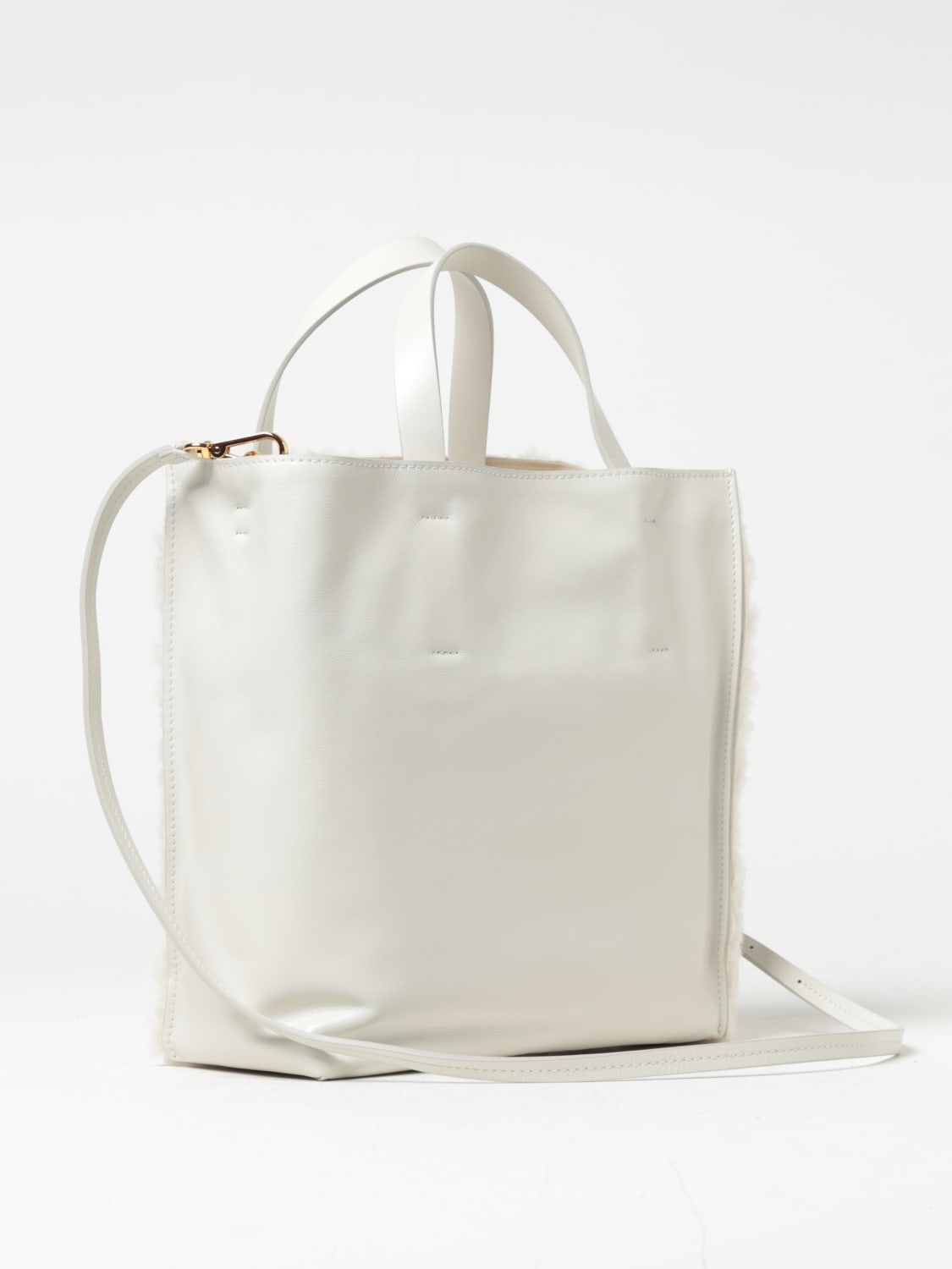 ハンドバッグ MARNI Woman Handbag Leather SHMP0018U8LM071 00W78 Marni Outlet: Museum bag in leather and shearling - Leather