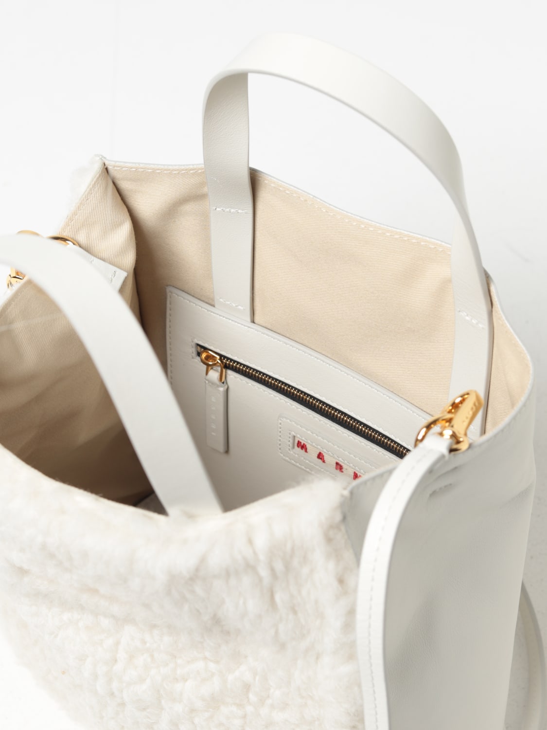 ハンドバッグ MARNI Woman Handbag Leather SHMP0018U8LM071 00W78 Marni Outlet: Museum bag in leather and shearling - Leather