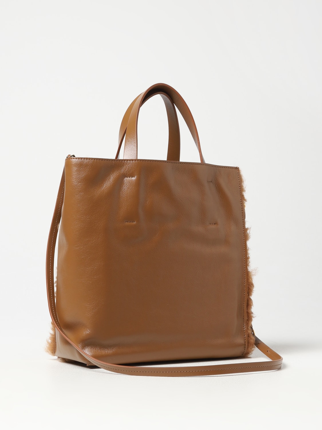 ハンドバッグ MARNI Woman Handbag Leather SHMP0018U8LM071 00W78 Marni Outlet: Museum bag in leather and shearling - Leather