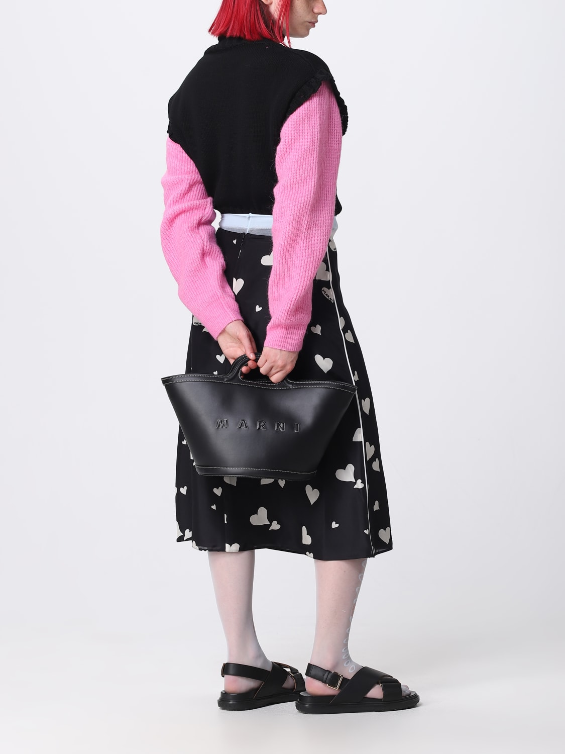 MARNI HANDBAG: Marni Tropicalia leather bag, Black - Img 2