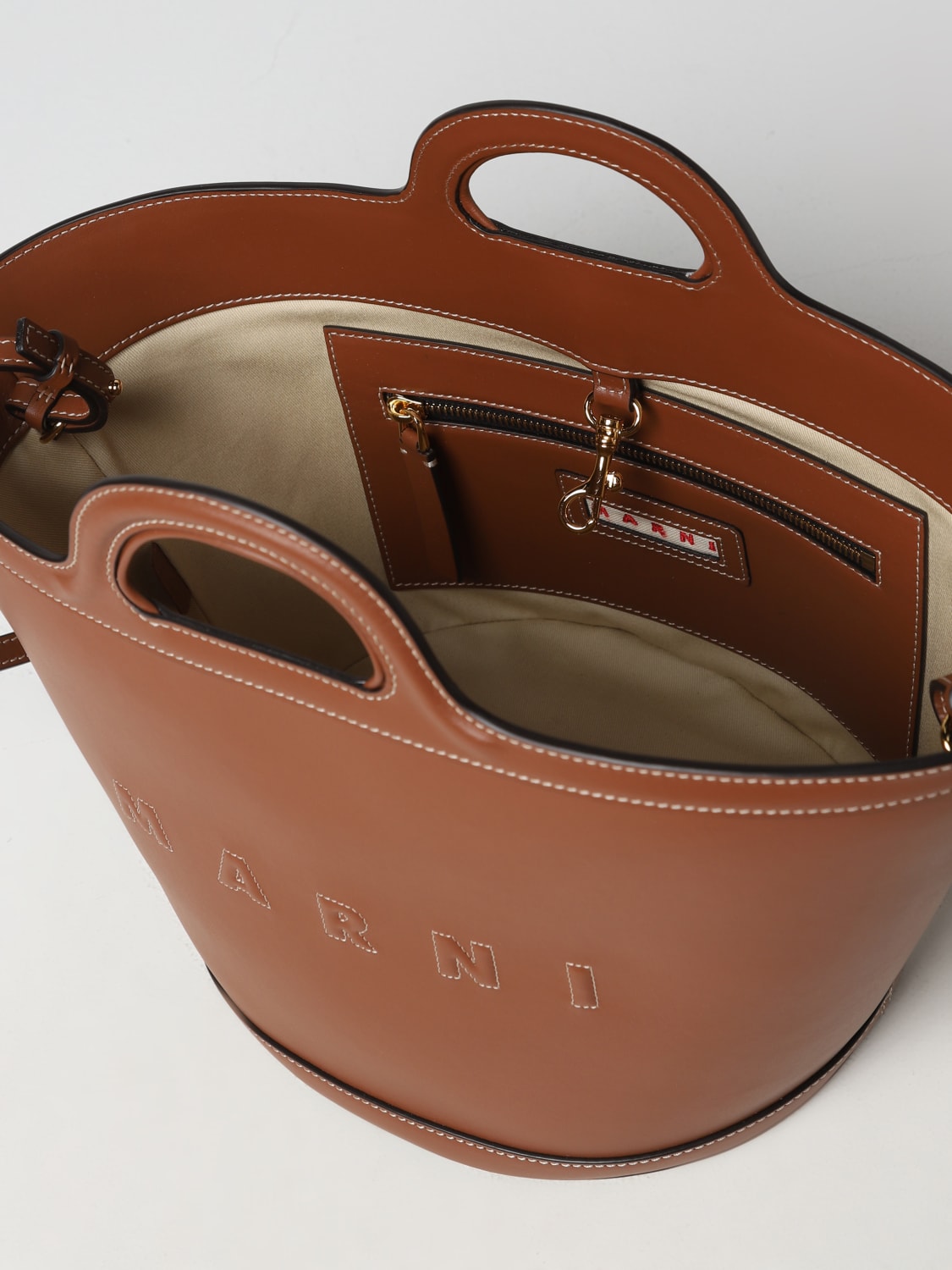 MARNI SAC À MAIN: Sac porté épaule femme Marni, Marron - Img 4