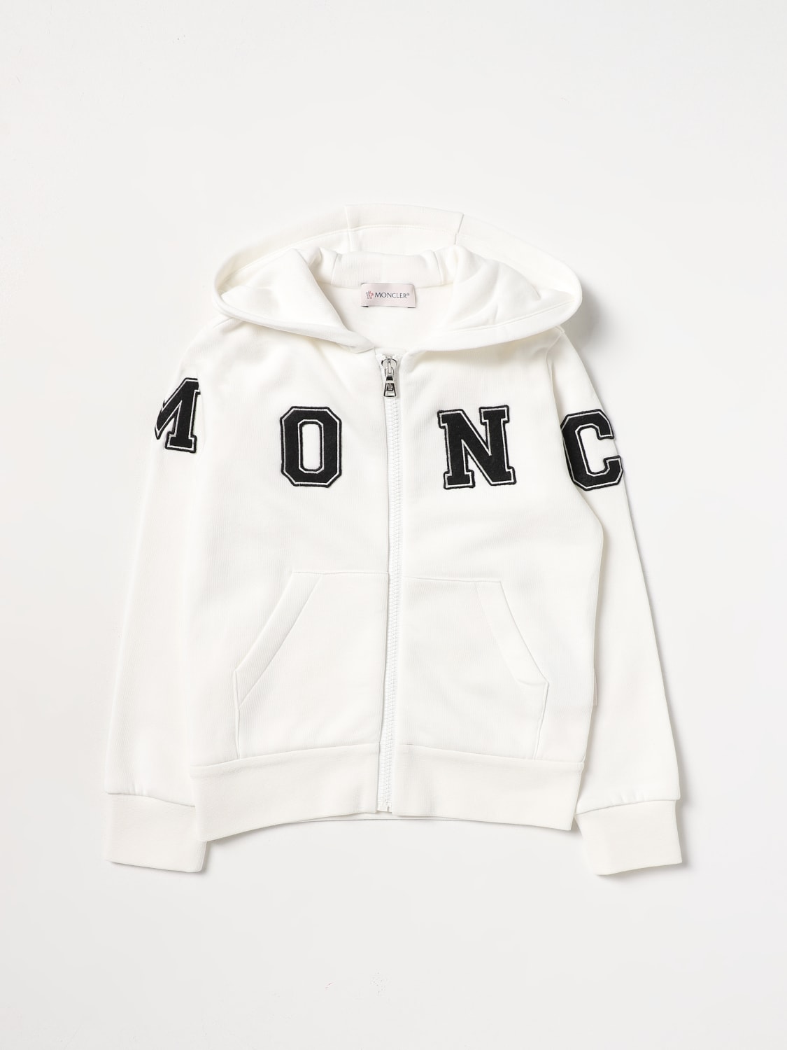 MONCLER SWEATER: Moncler sweatshirt in cotton, White - Img 1