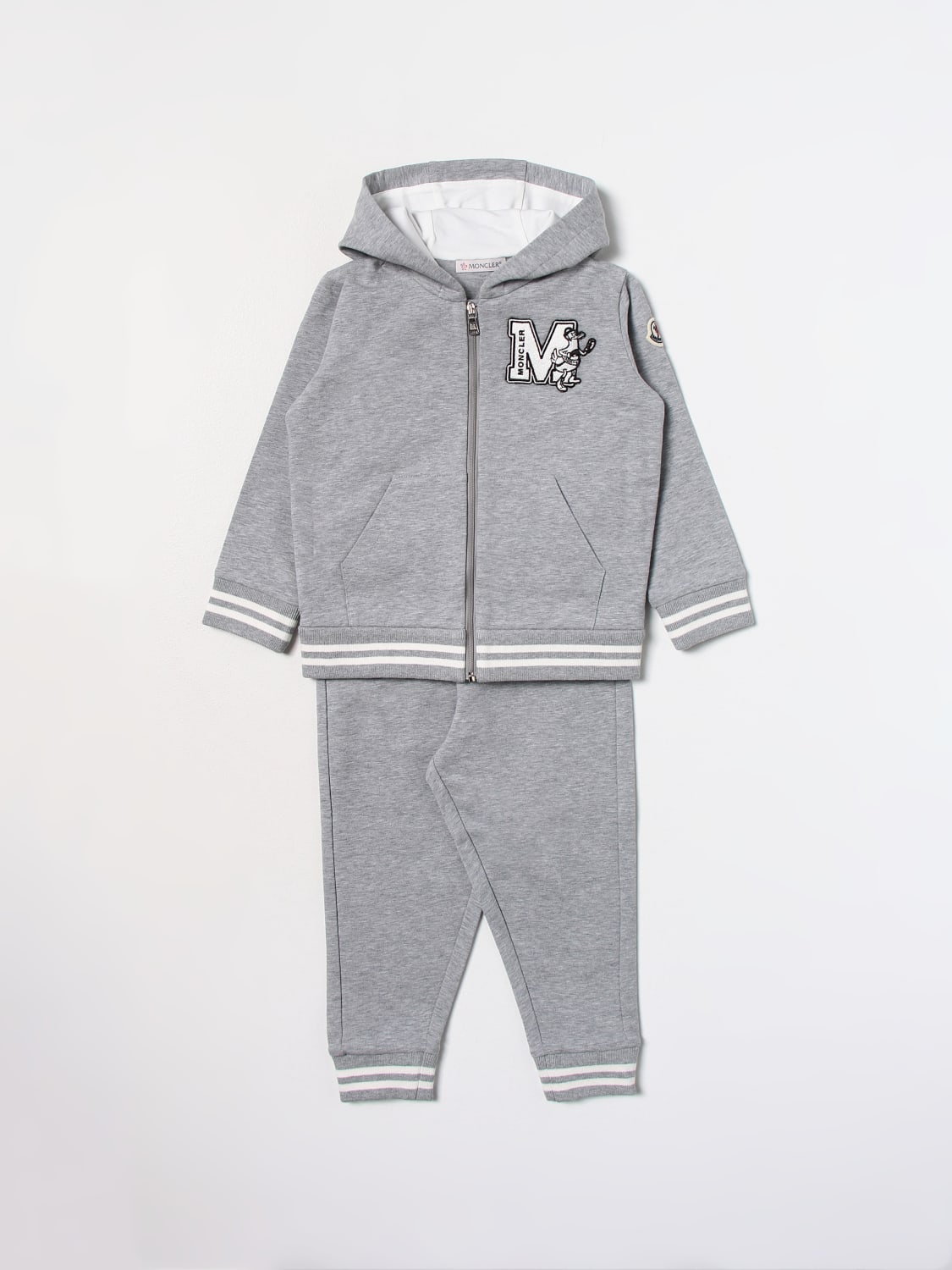 MONCLER JUMPSUIT: Moncler suit in cotton, Grey - Img 1