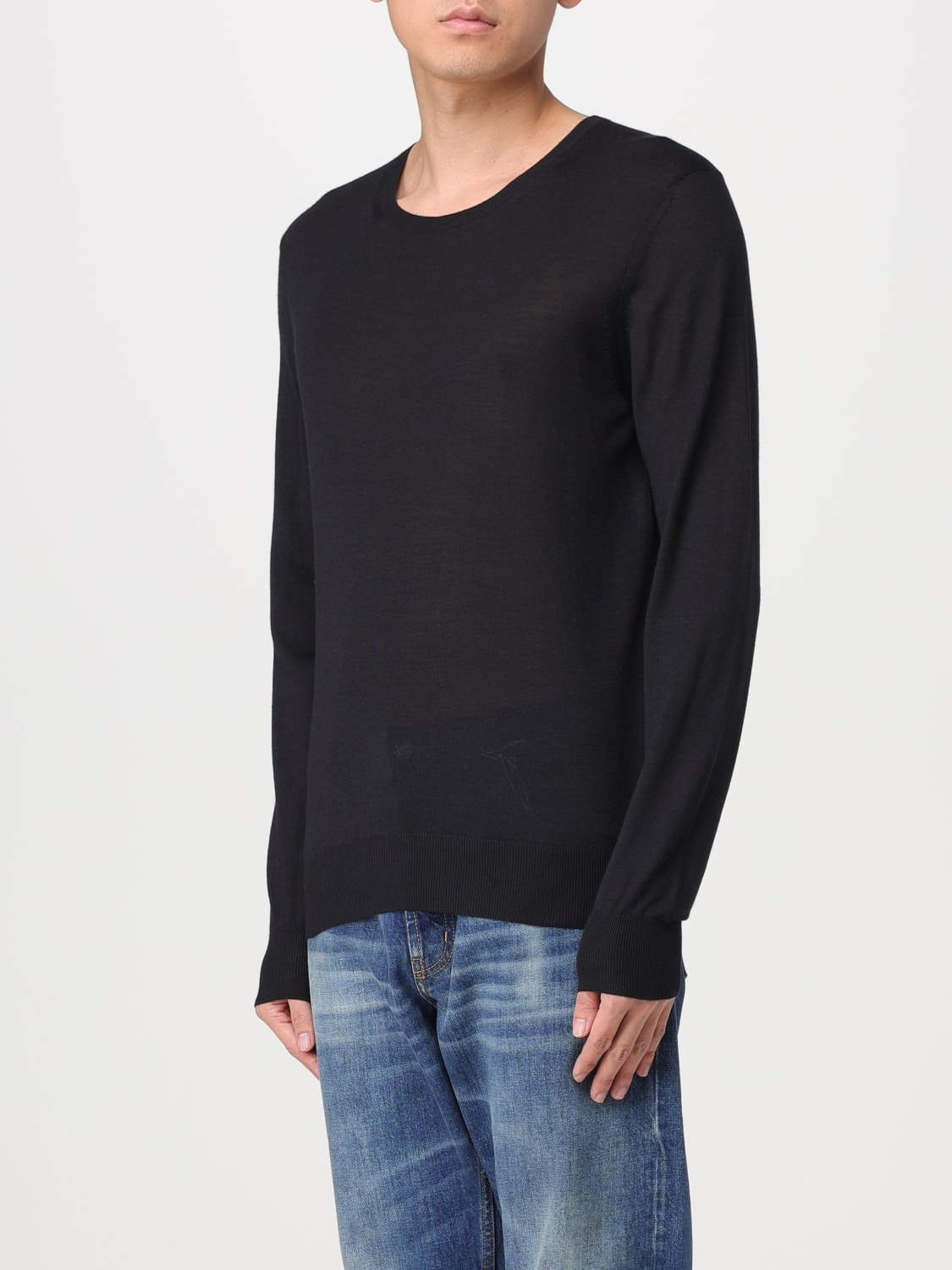 SAINT LAURENT SWEATER: Saint Laurent sweater in wool and cashmere blend, Black - Img 4