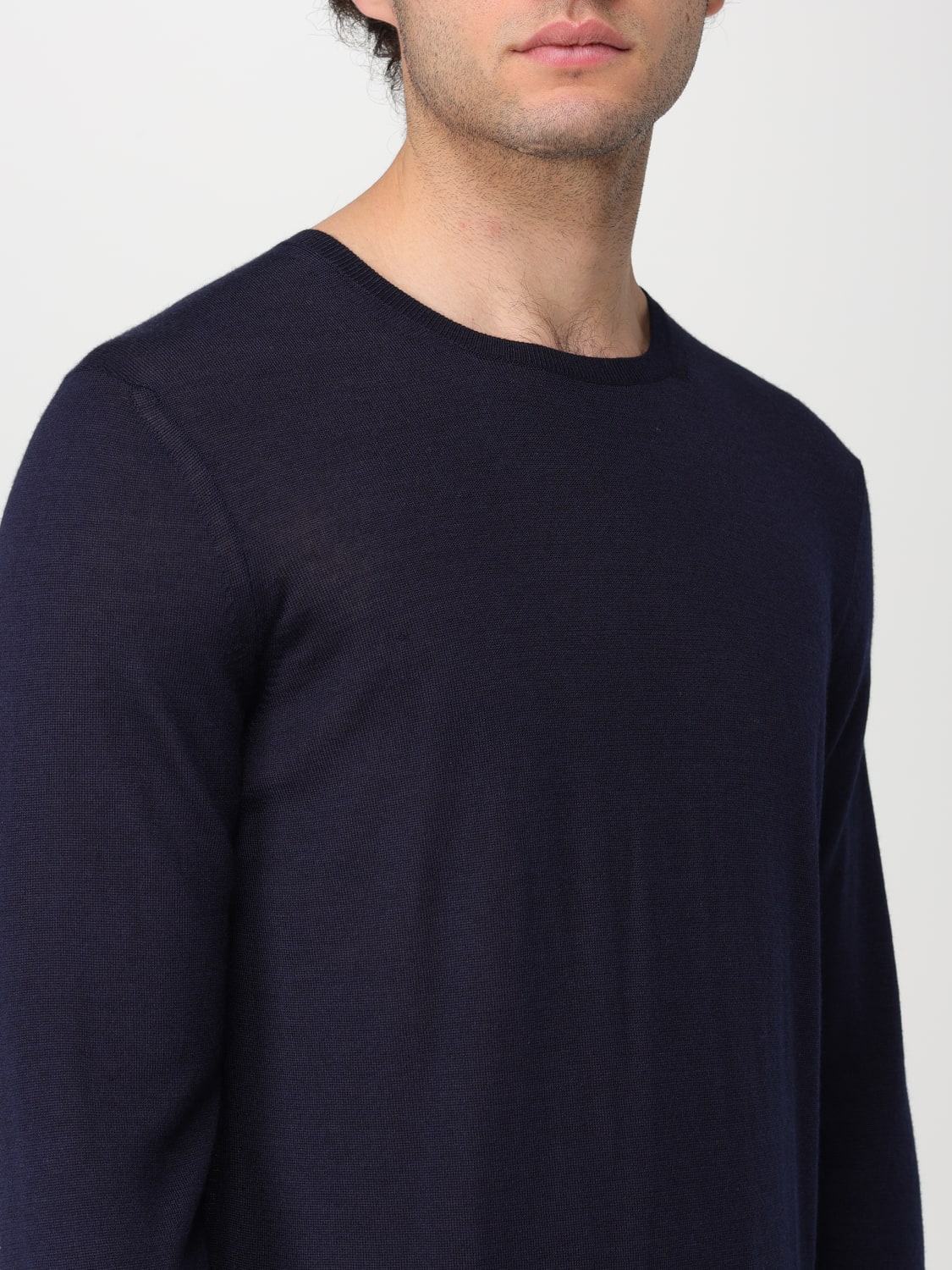 SAINT LAURENT SWEATER: Saint Laurent sweater in wool and cashmere blend, Blue - Img 5