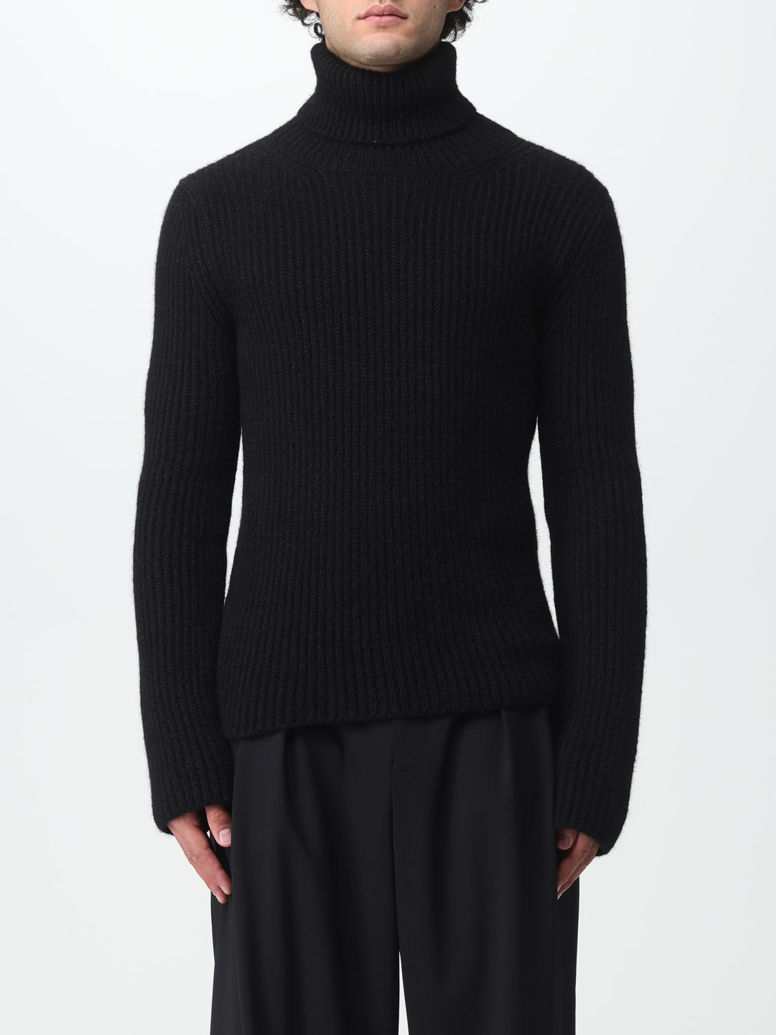 SAINT LAURENT SWEATER: Saint Laurent sweater in Alpaca wool blend, Black - Img 1