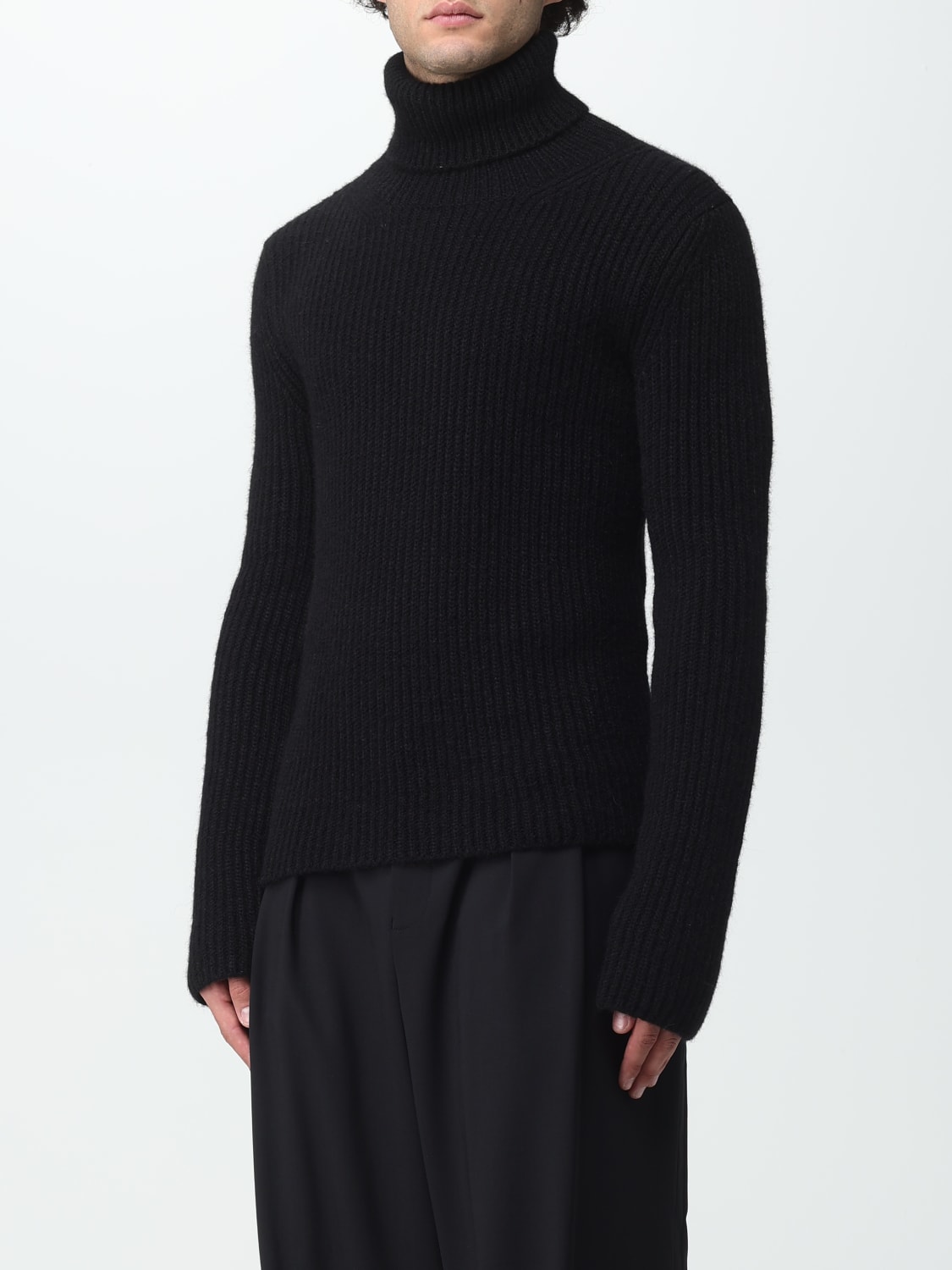 SAINT LAURENT SWEATER: Saint Laurent sweater in Alpaca wool blend, Black - Img 4