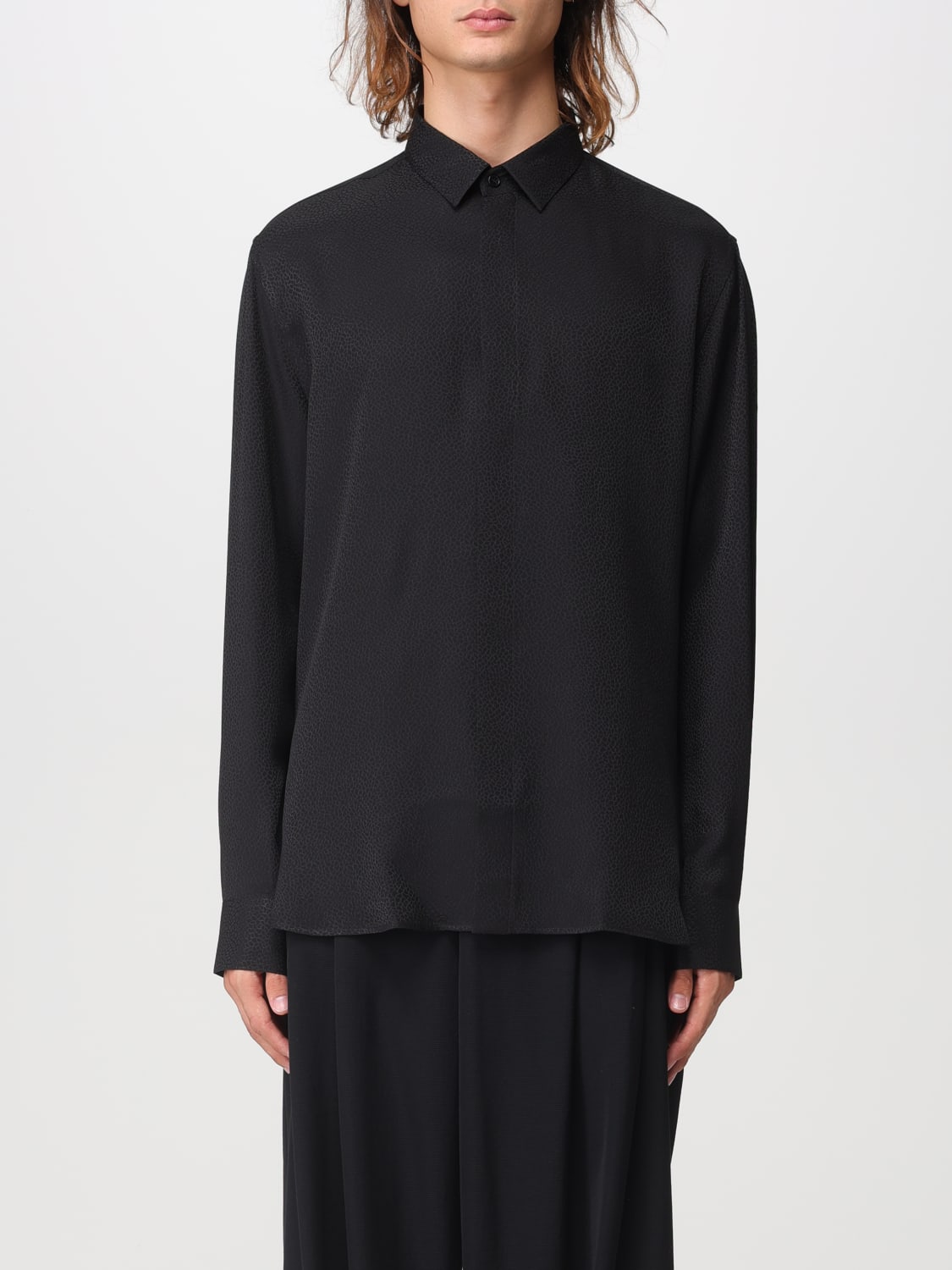 SAINT LAURENT: silk shirt - Black | Saint Laurent shirt 646850Y1H57 online  at GIGLIO.COM