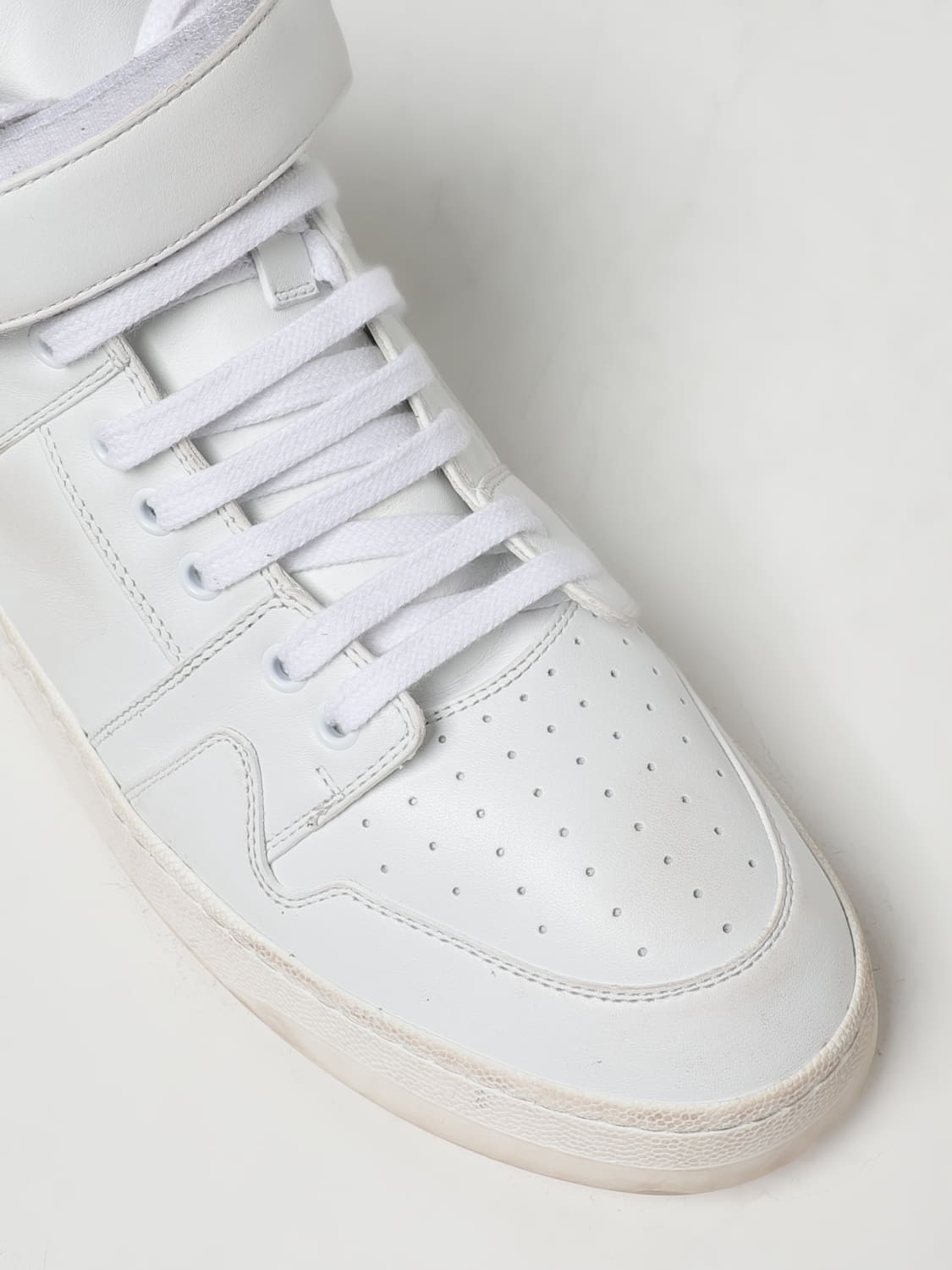 SAINT LAURENT SNEAKERS: Saint Laurent sneakers in used effect leather, White - Img 4