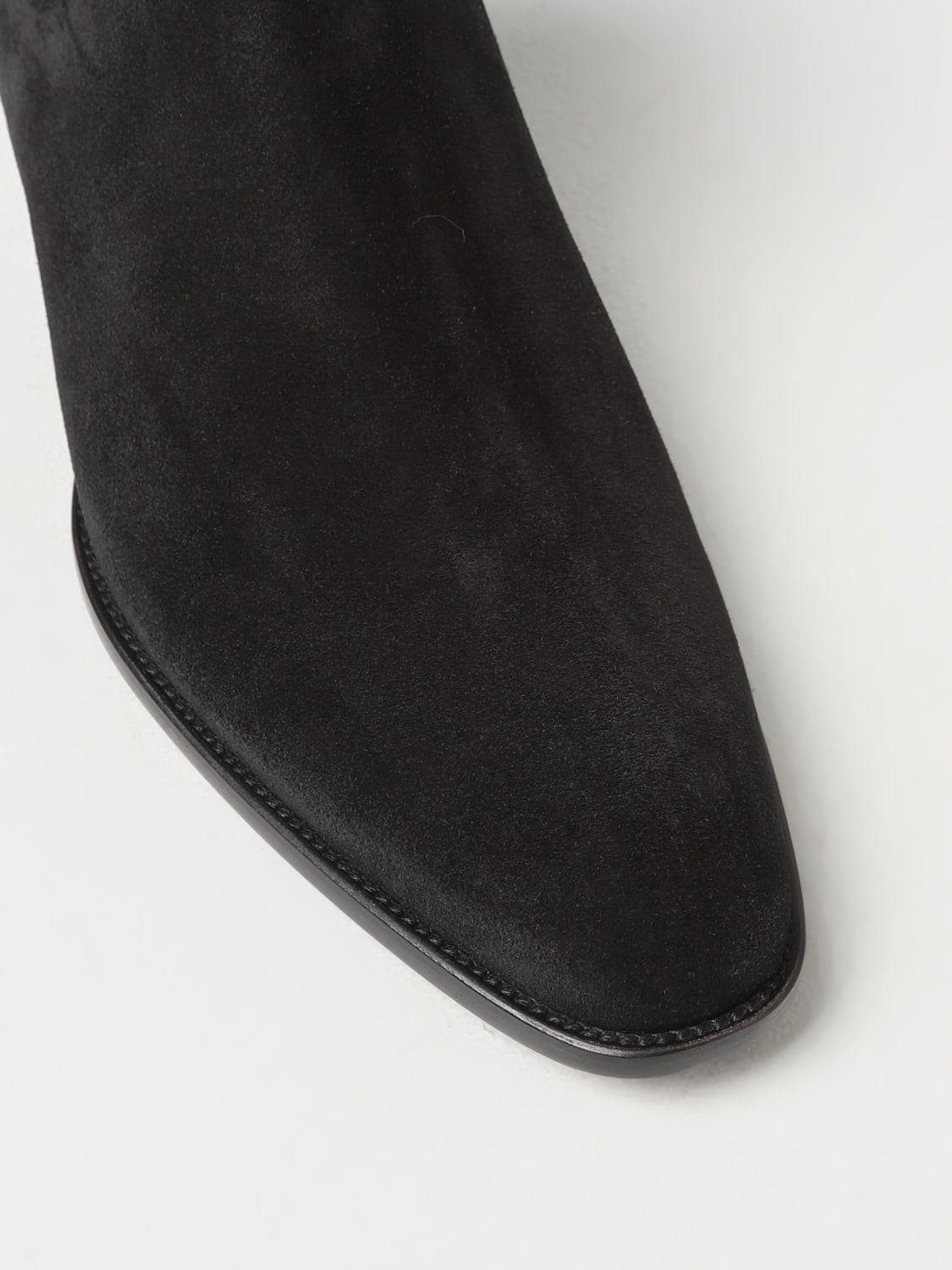 SAINT LAURENT BOOTS: Saint Laurent Wyatt suede ankle boots, Black - Img 4