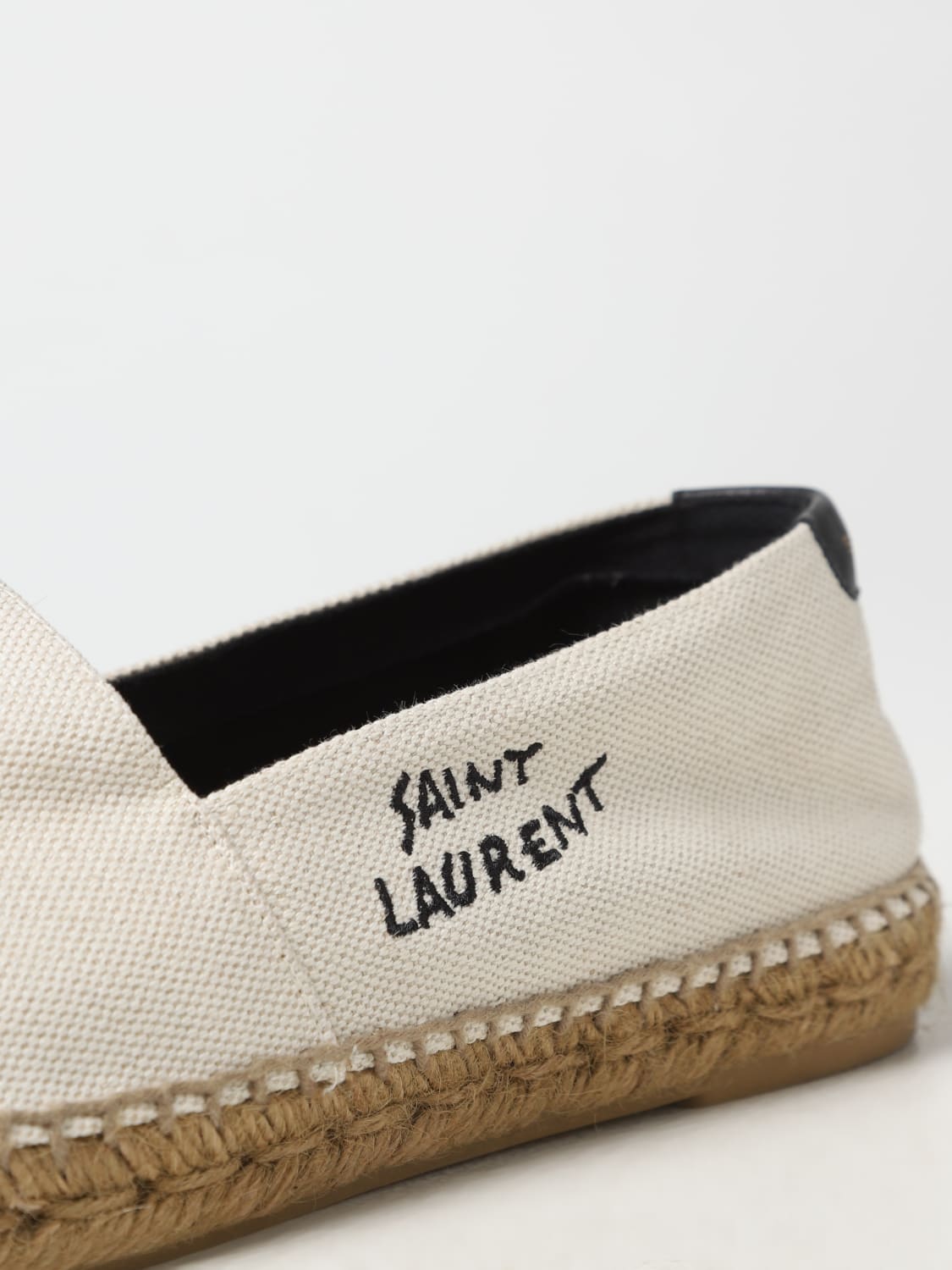 SAINT LAURENT ESPADRILLES: Saint Laurent canvas espadrilles with logo, Yellow Cream - Img 4