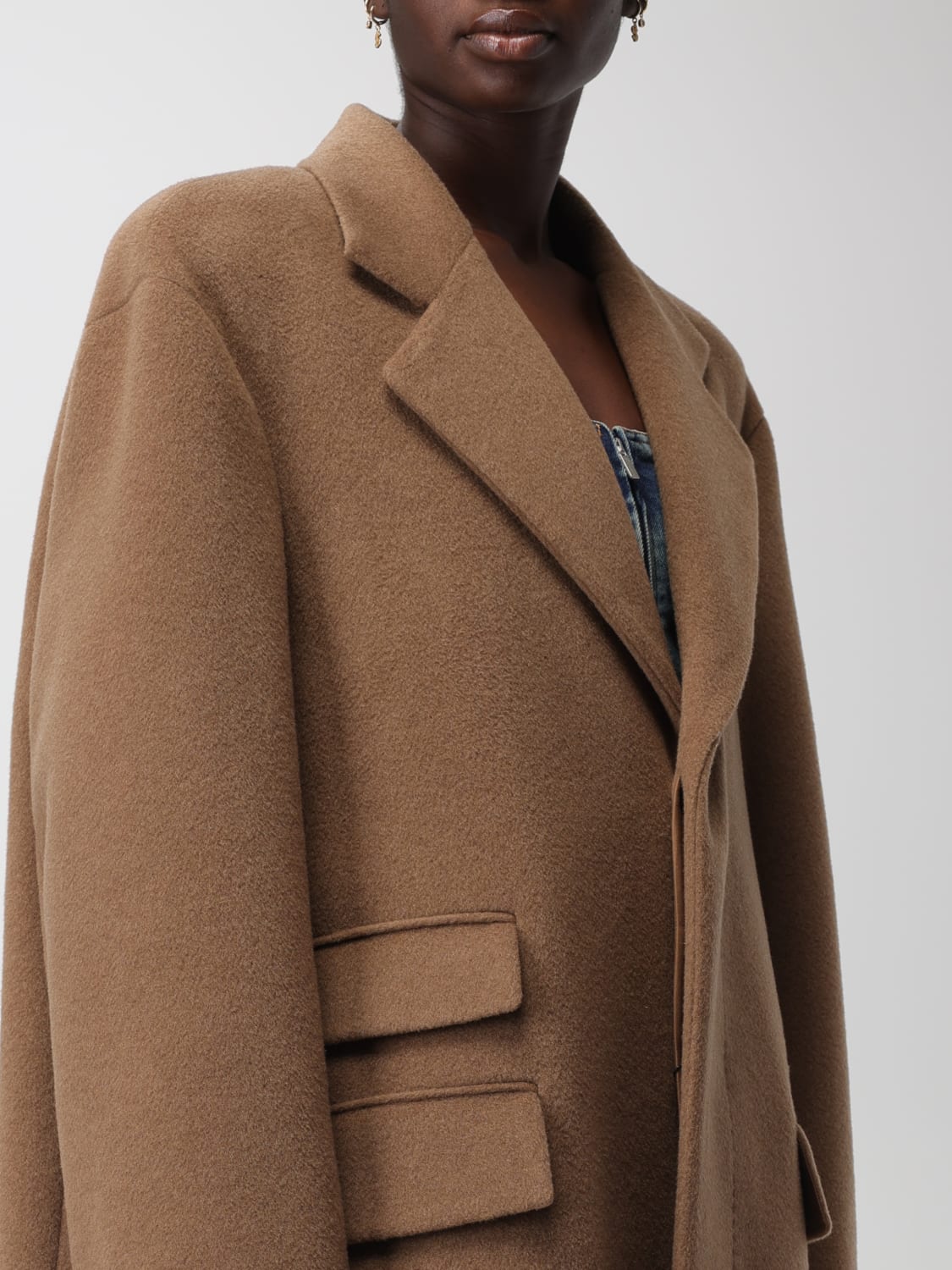 SAINT LAURENT COAT: Saint Laurent coat in wool, Camel - Img 5