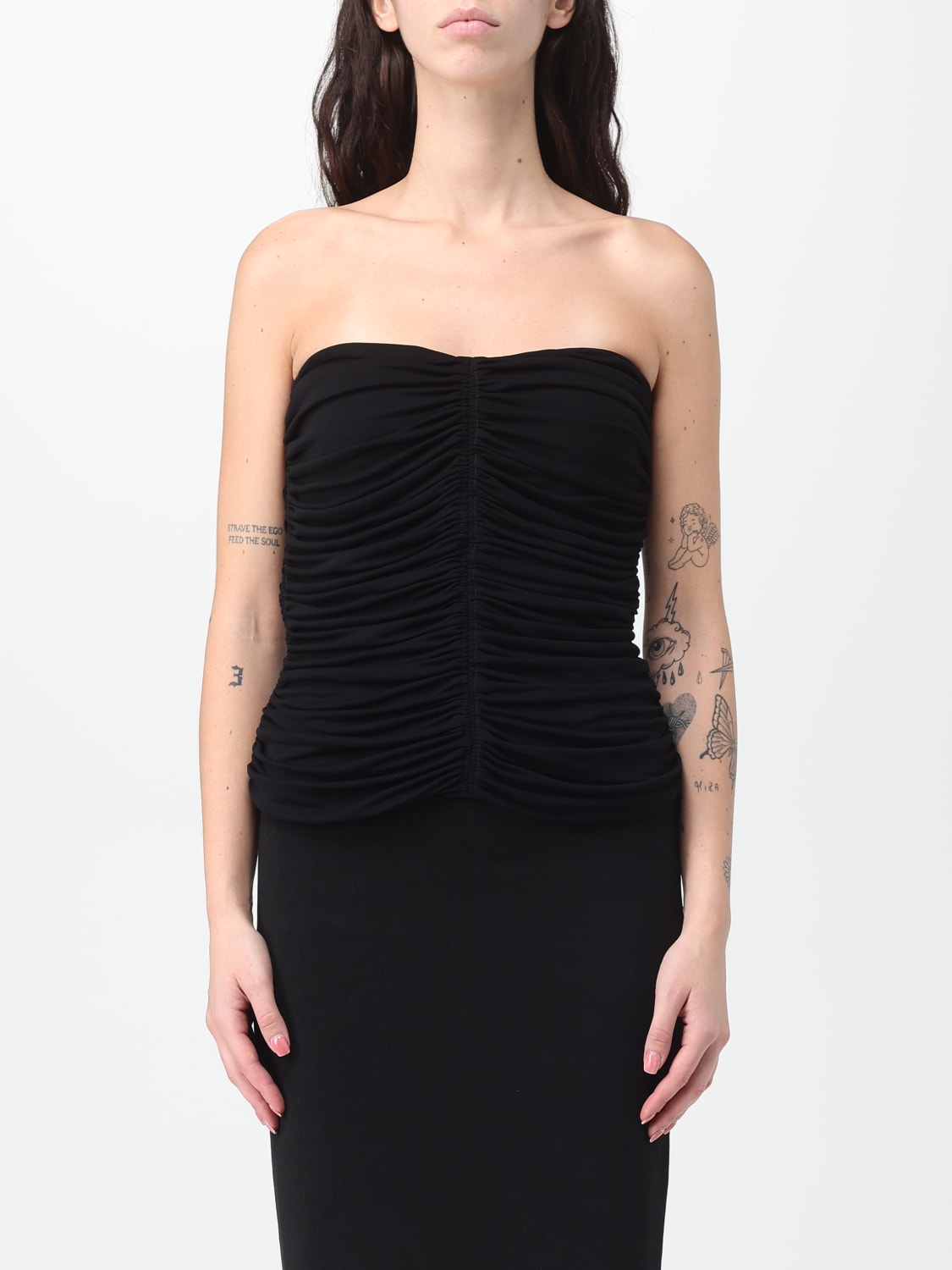 SAINT LAURENT TOP: Saint Laurent viscose top, Black - Img 1