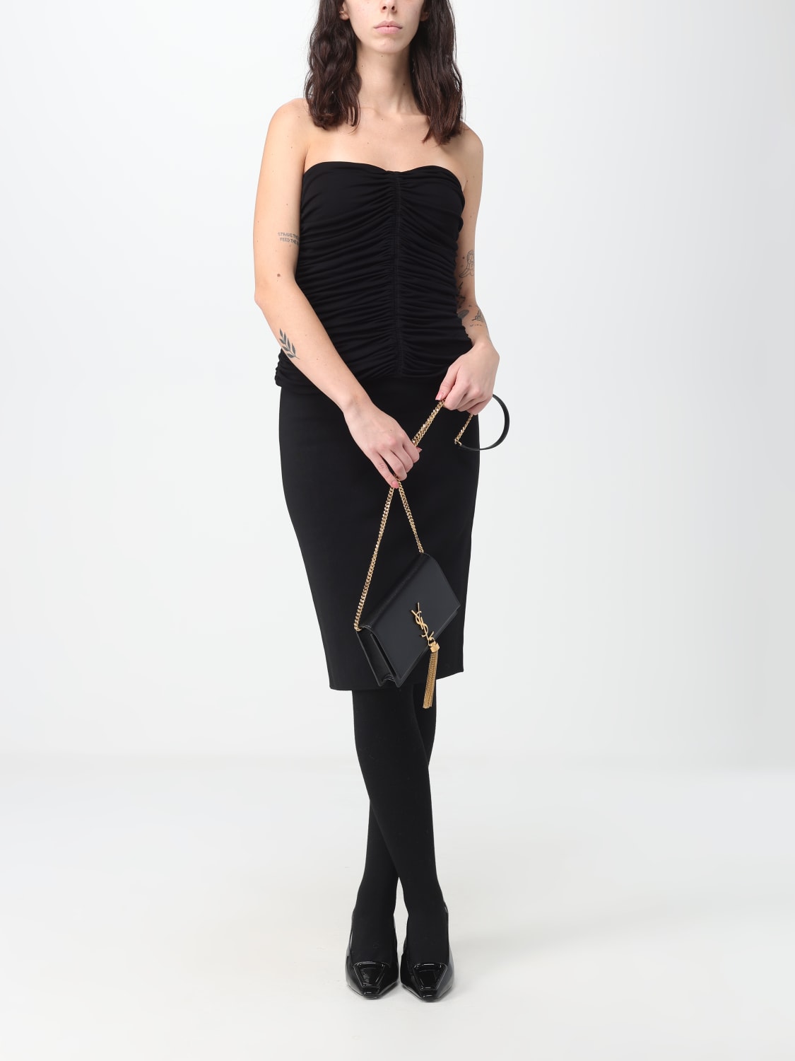 SAINT LAURENT TOP: Saint Laurent viscose top, Black - Img 2