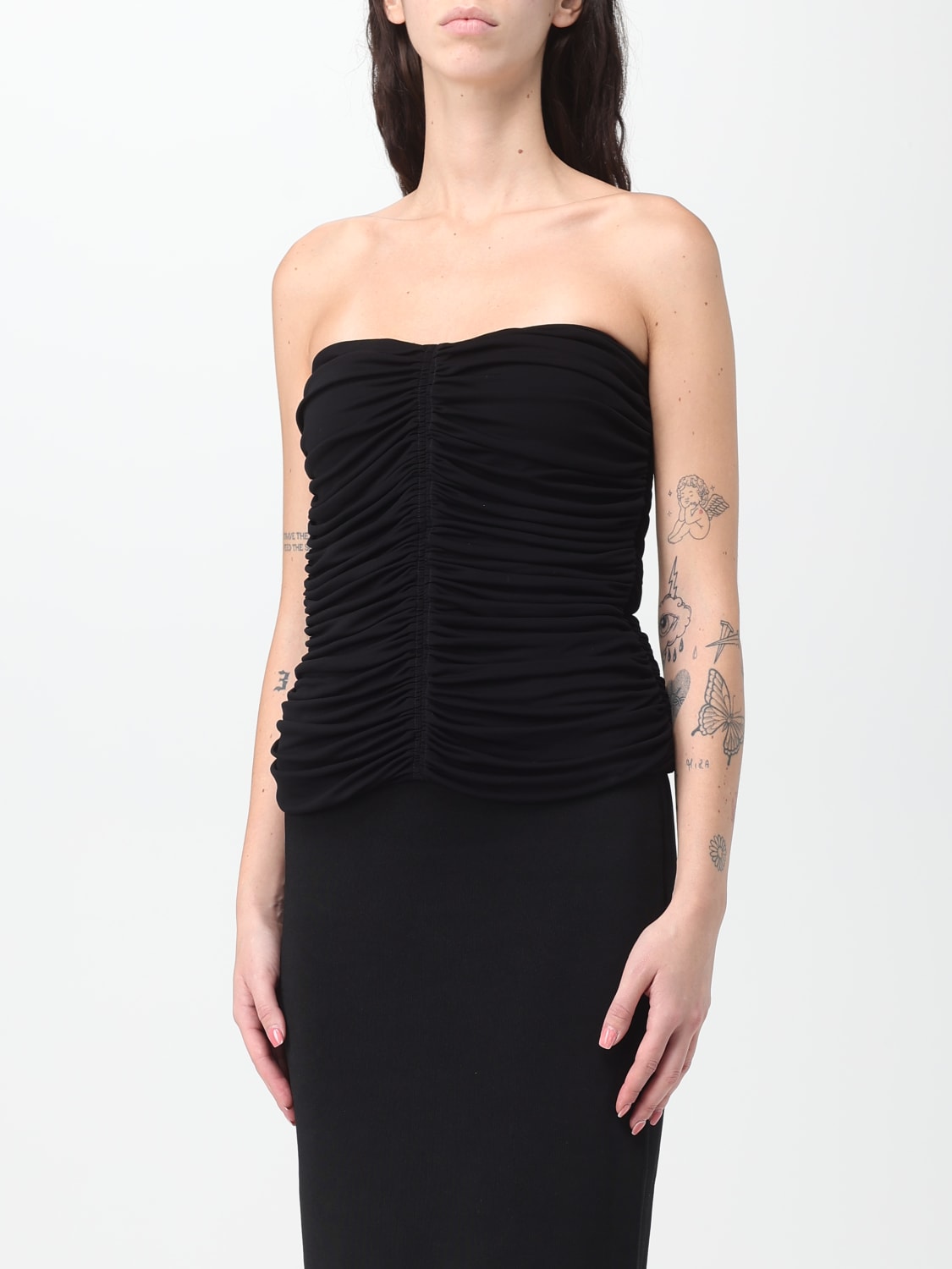 SAINT LAURENT TOP: Saint Laurent viscose top, Black - Img 4