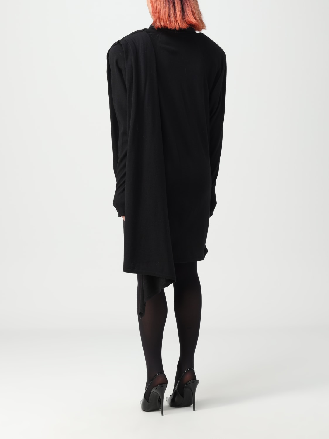 SAINT LAURENT DRESS: Saint Laurent wool dress with hood, Black - Img 2