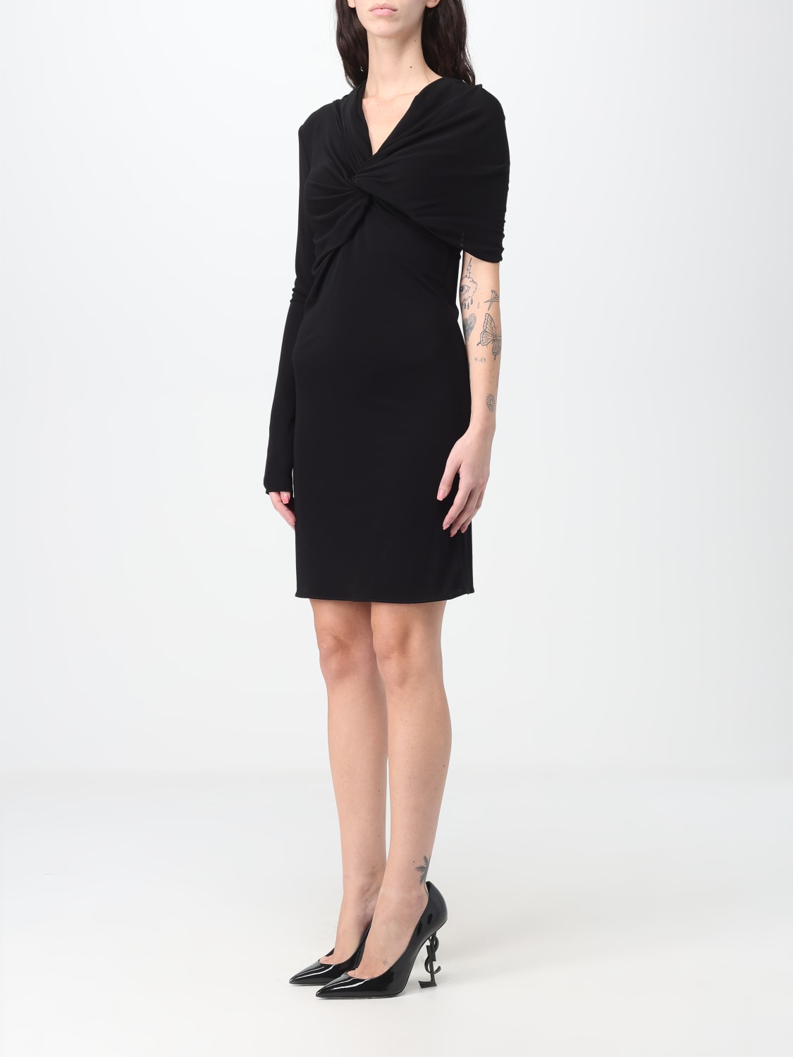 SAINT LAURENT DRESS: Saint Laurent dress in viscose, Black - Img 3