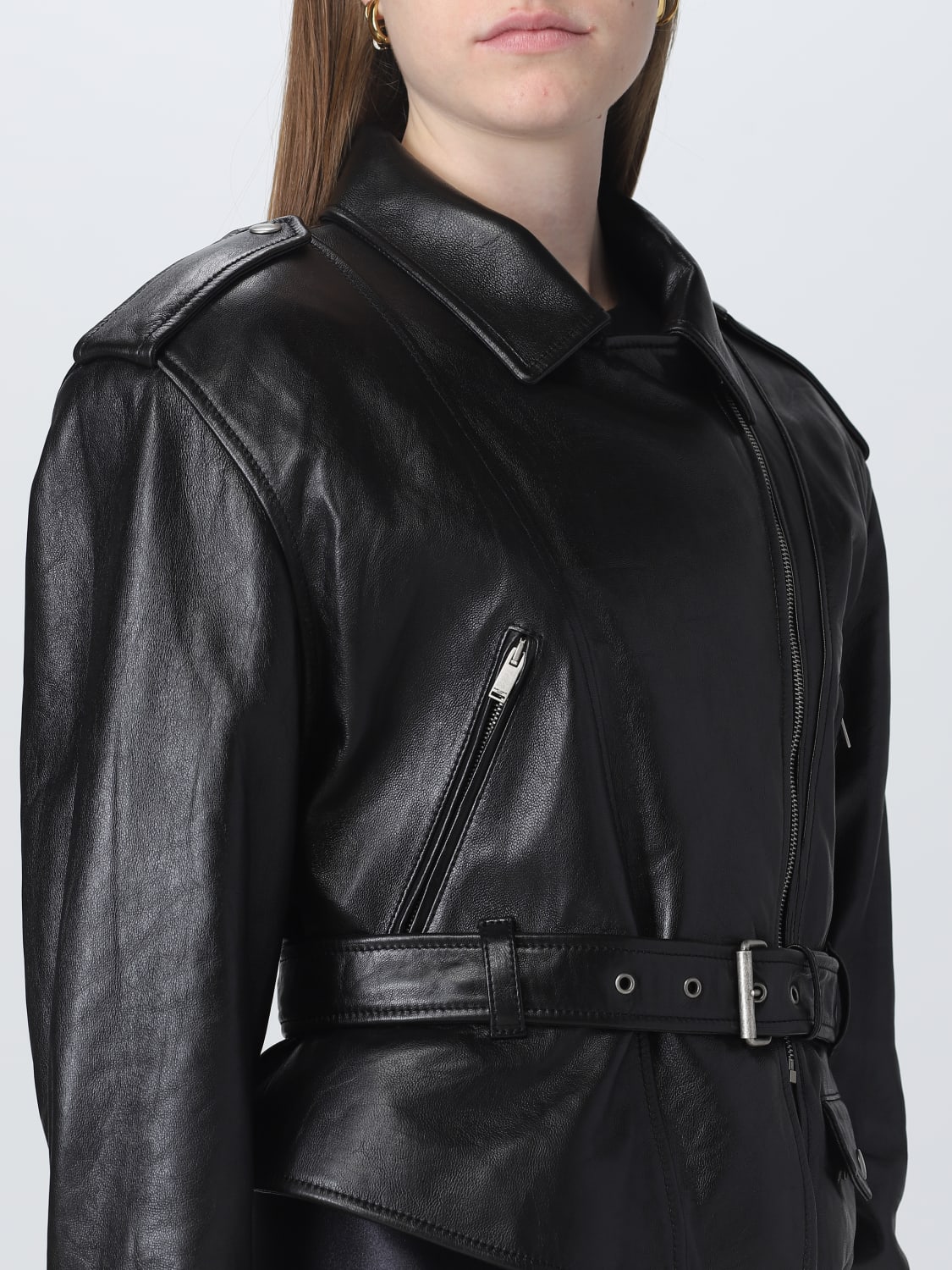 SAINT LAURENT JACKET: Saint Laurent leather jacket, Black - Img 5