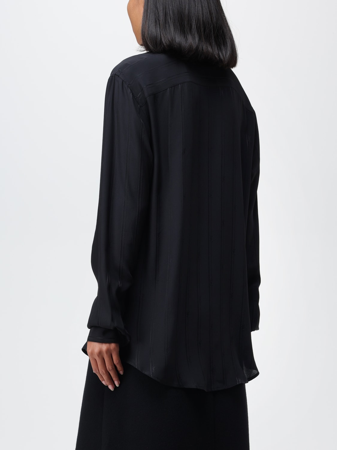 SAINT LAURENT SHIRT: Saint Laurent shirt in organic silk, Black - Img 3