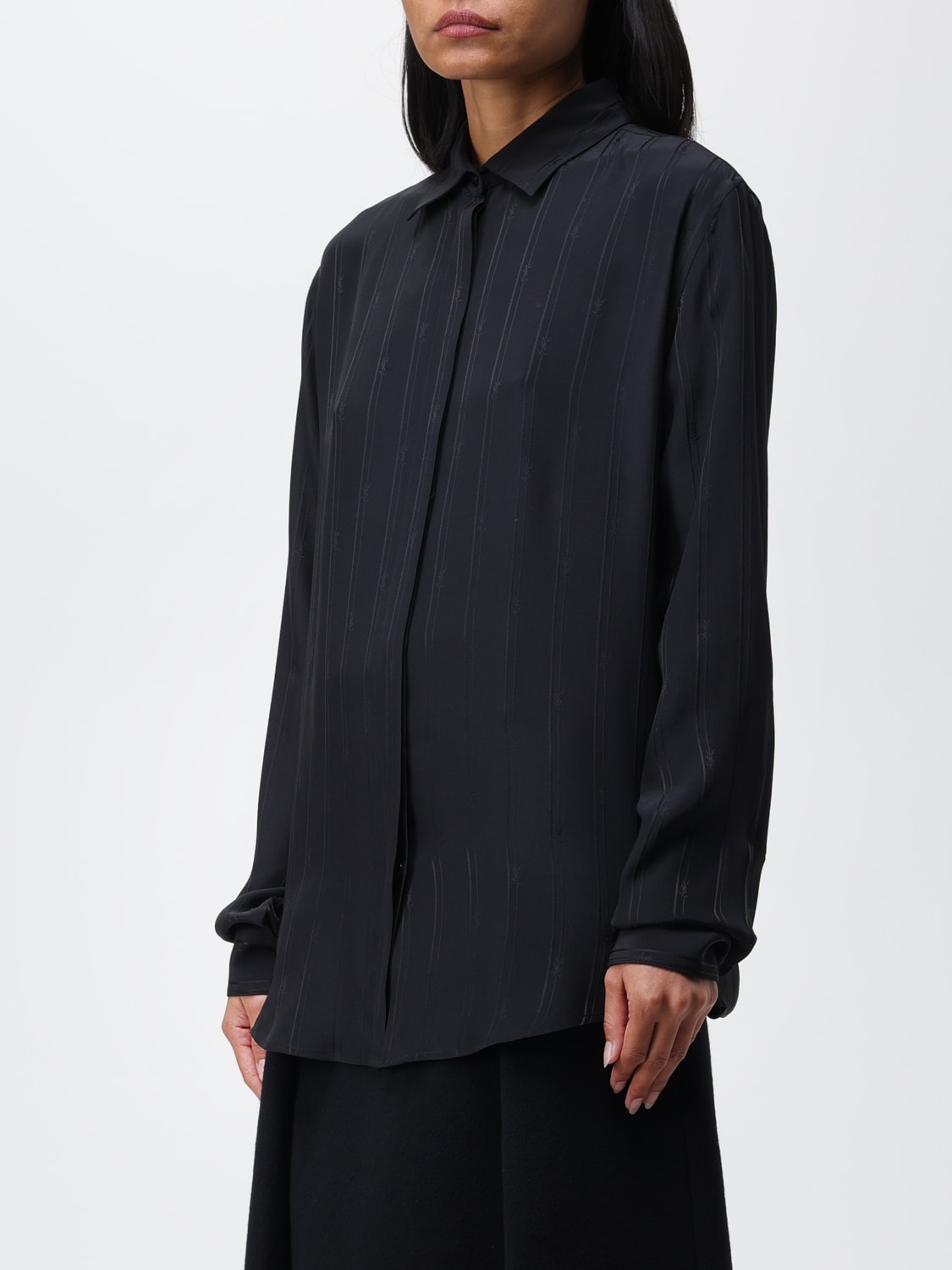 SAINT LAURENT SHIRT: Saint Laurent shirt in organic silk, Black - Img 4