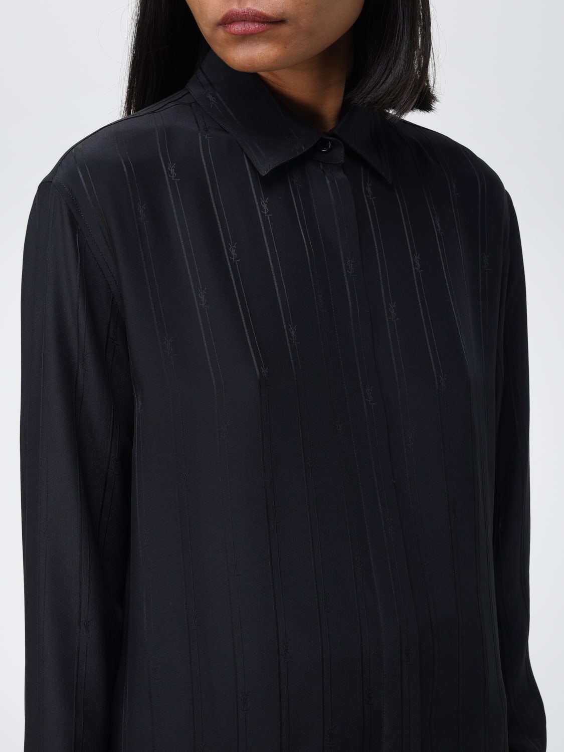 SAINT LAURENT SHIRT: Saint Laurent shirt in organic silk, Black - Img 5