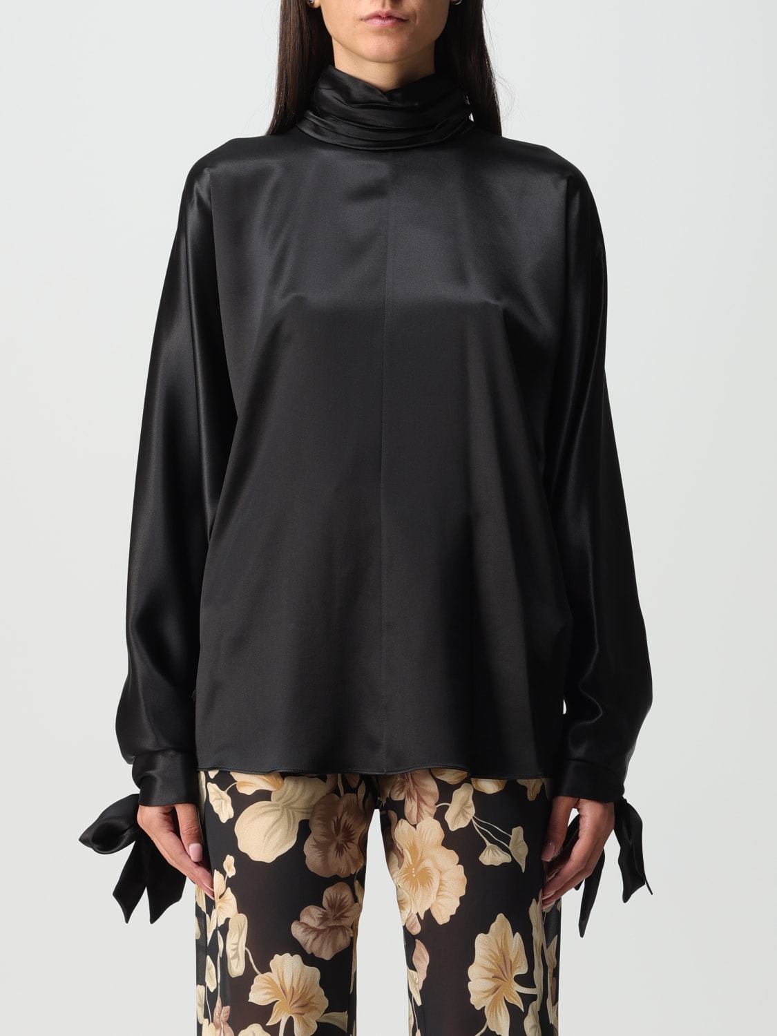 SAINT LAURENT TOP: Saint Laurent silk shirt, Black - Img 1