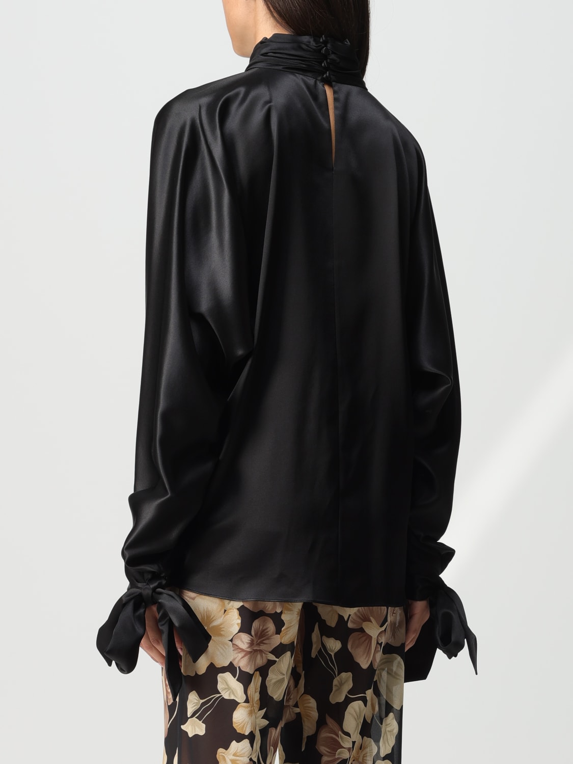 SAINT LAURENT TOP: Saint Laurent silk shirt, Black - Img 3