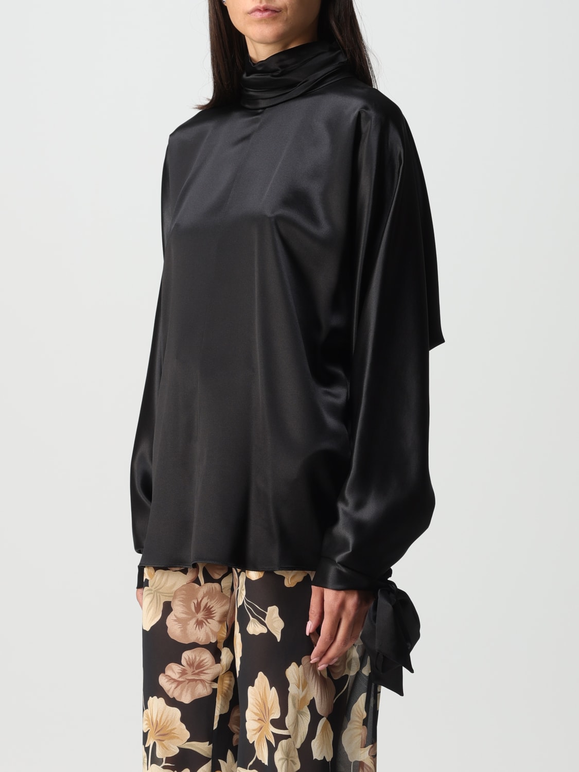 SAINT LAURENT TOP: Saint Laurent silk shirt, Black - Img 4