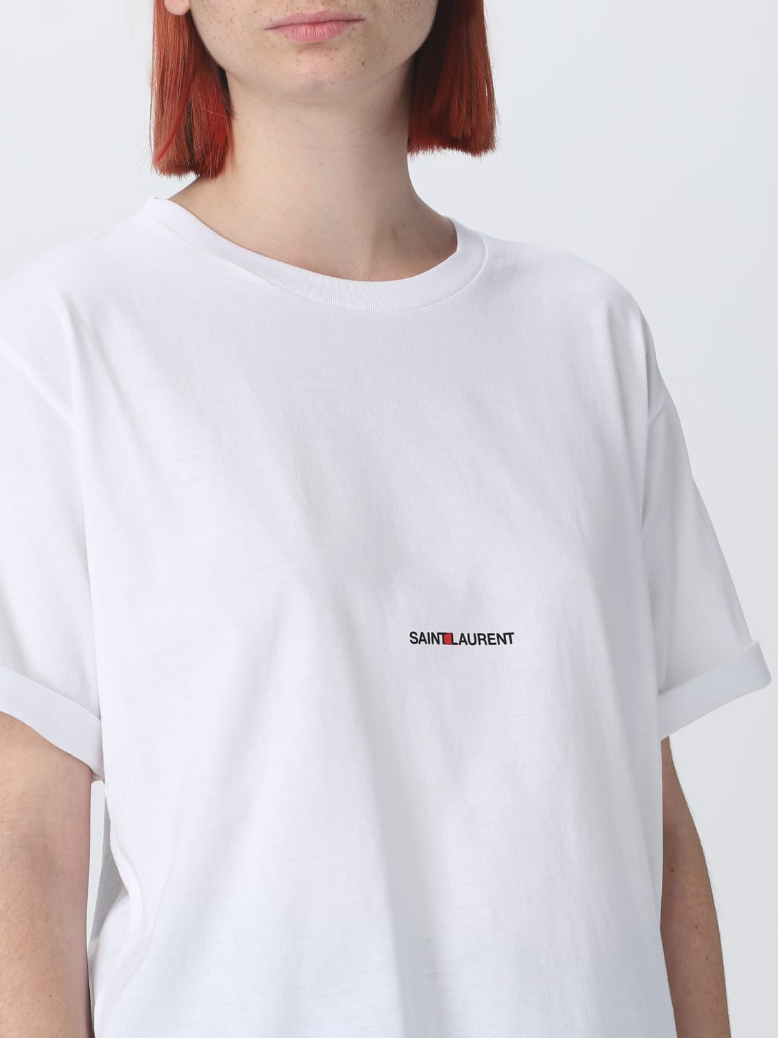 SAINT LAURENT T-SHIRT: Saint Laurent jersey t-shirt, White - Img 5