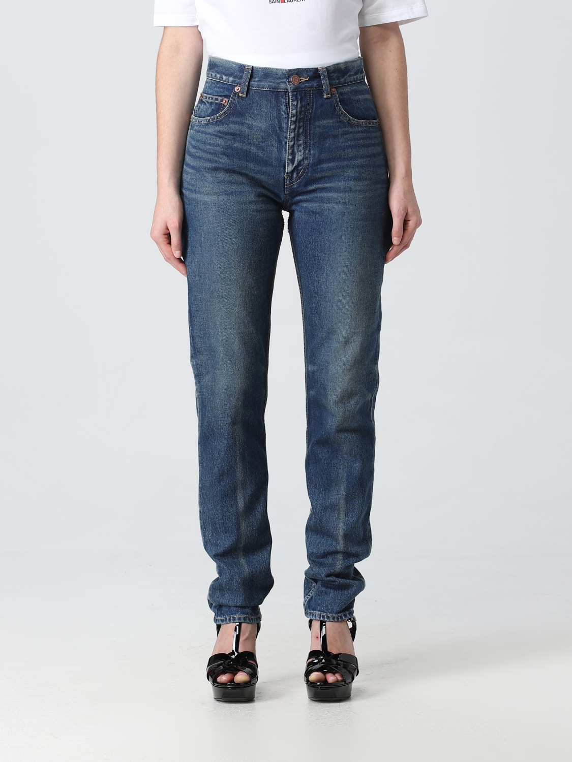 SAINT LAURENT JEANS: Jeans femme Saint Laurent, Denim - Img 1