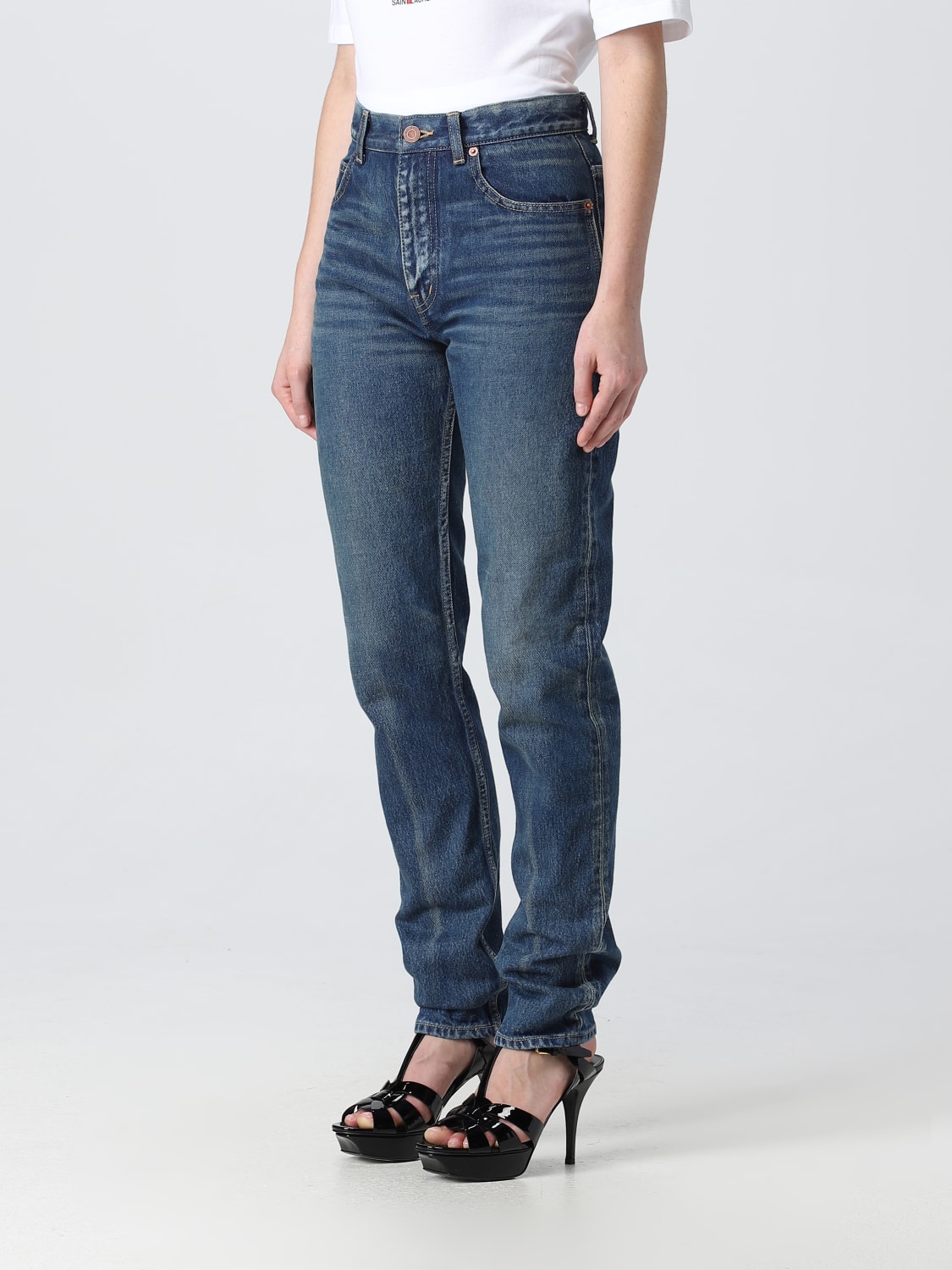 SAINT LAURENT JEANS: Jeans Cindy Saint Lauren in denim, Denim - Img 4