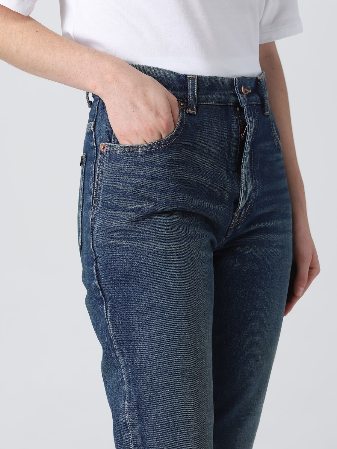 SAINT LAURENT JEANS: Jeans Cindy Saint Lauren in denim, Denim - Img 5