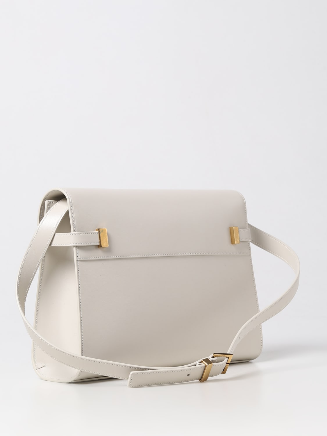 SAINT LAURENT SHOULDER BAG: Saint Laurent Manhattan bag in palmellated leather with logo, Yellow Cream - Img 2