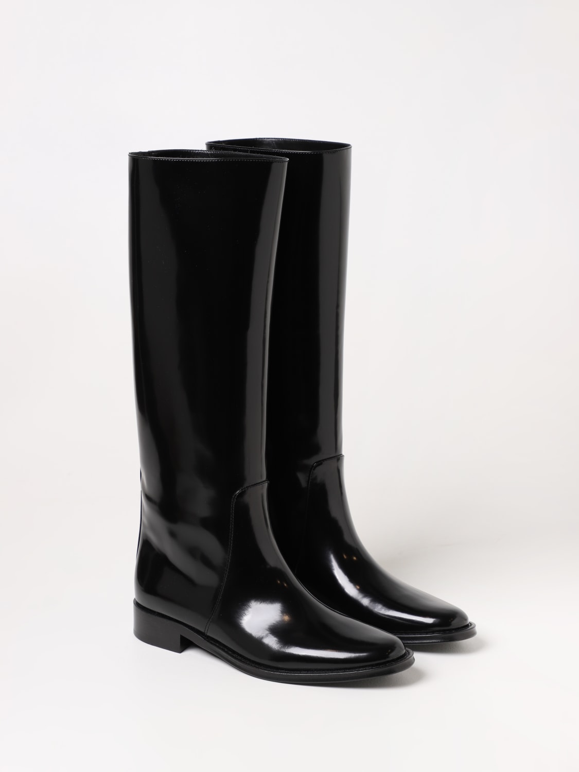 SAINT LAURENT BOOTS: Saint Laurent Hunt boots in brushed leather, Black - Img 2