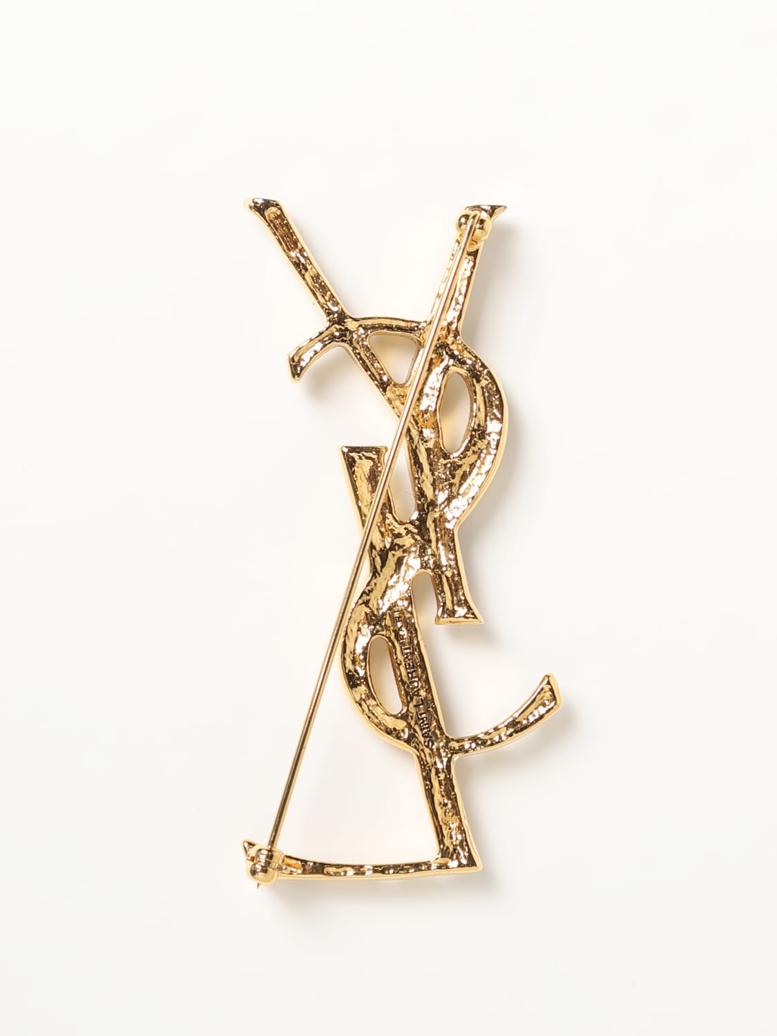 SAINT LAURENT BROOCHES: Saint Laurent Opyum brooch in worked brass, Gold - Img 2