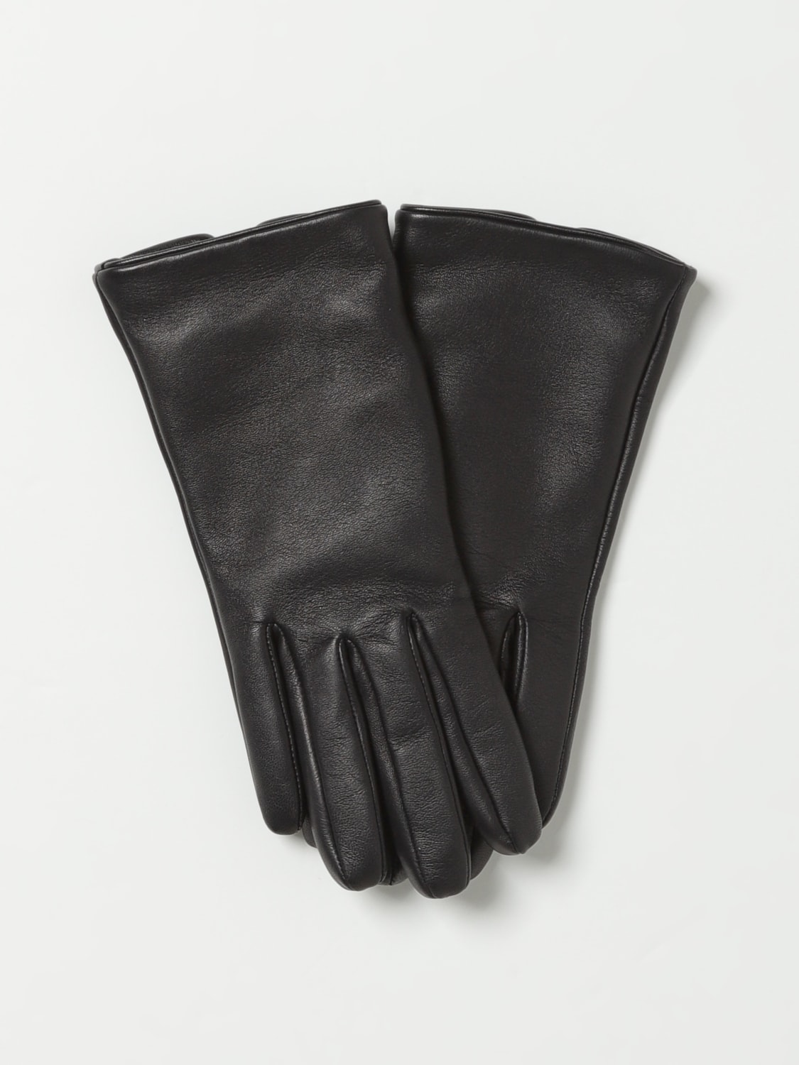 SAINT LAURENT GLOVES: Saint Laurent Cassandre leather gloves, Black - Img 1