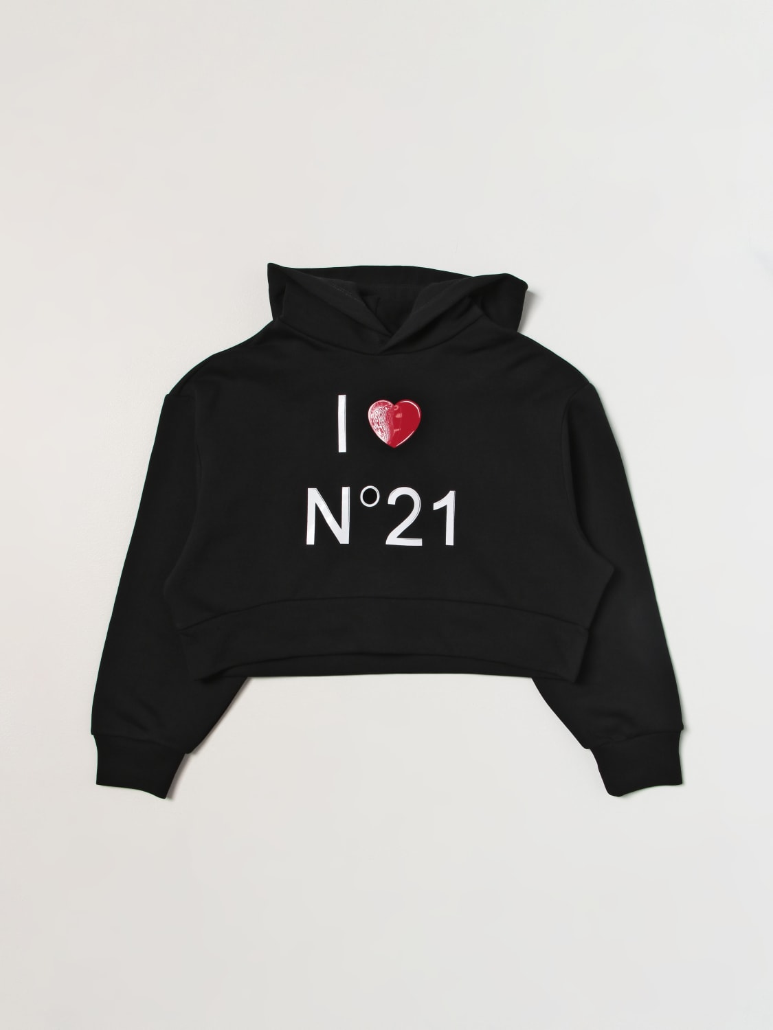 N° 21 SWEATER: N° 21 Sweatshirt in cotton, Black - Img 1