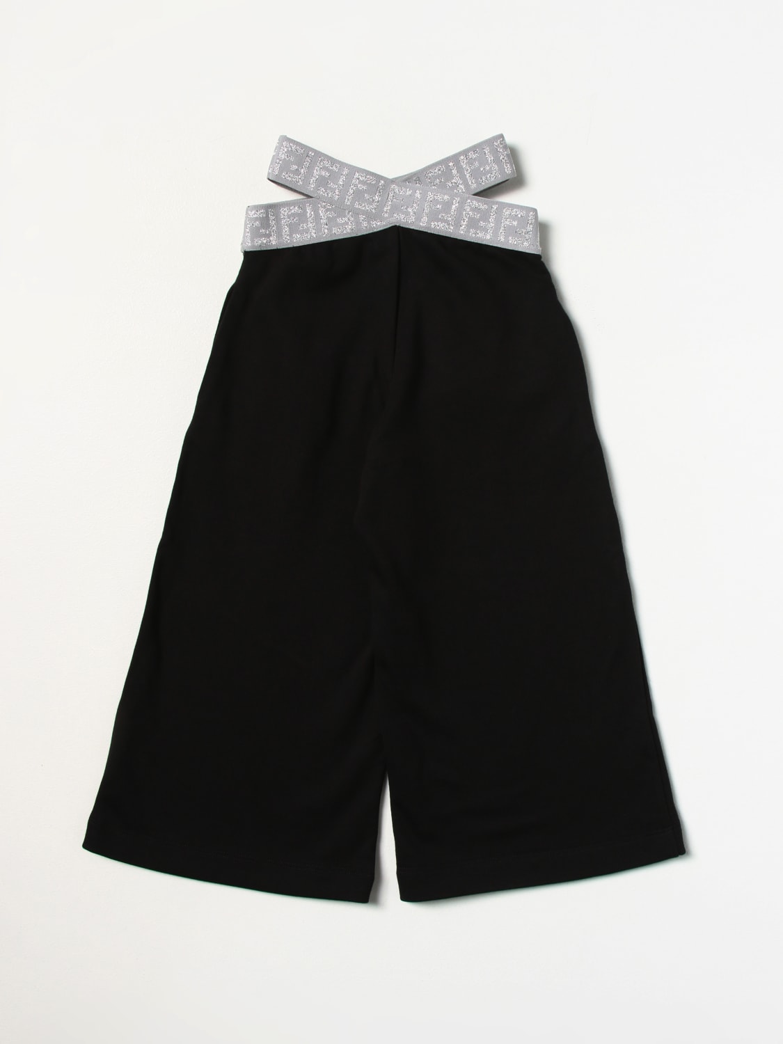FENDI PANTS: Fendi kids pants in cotton, Black - Img 2